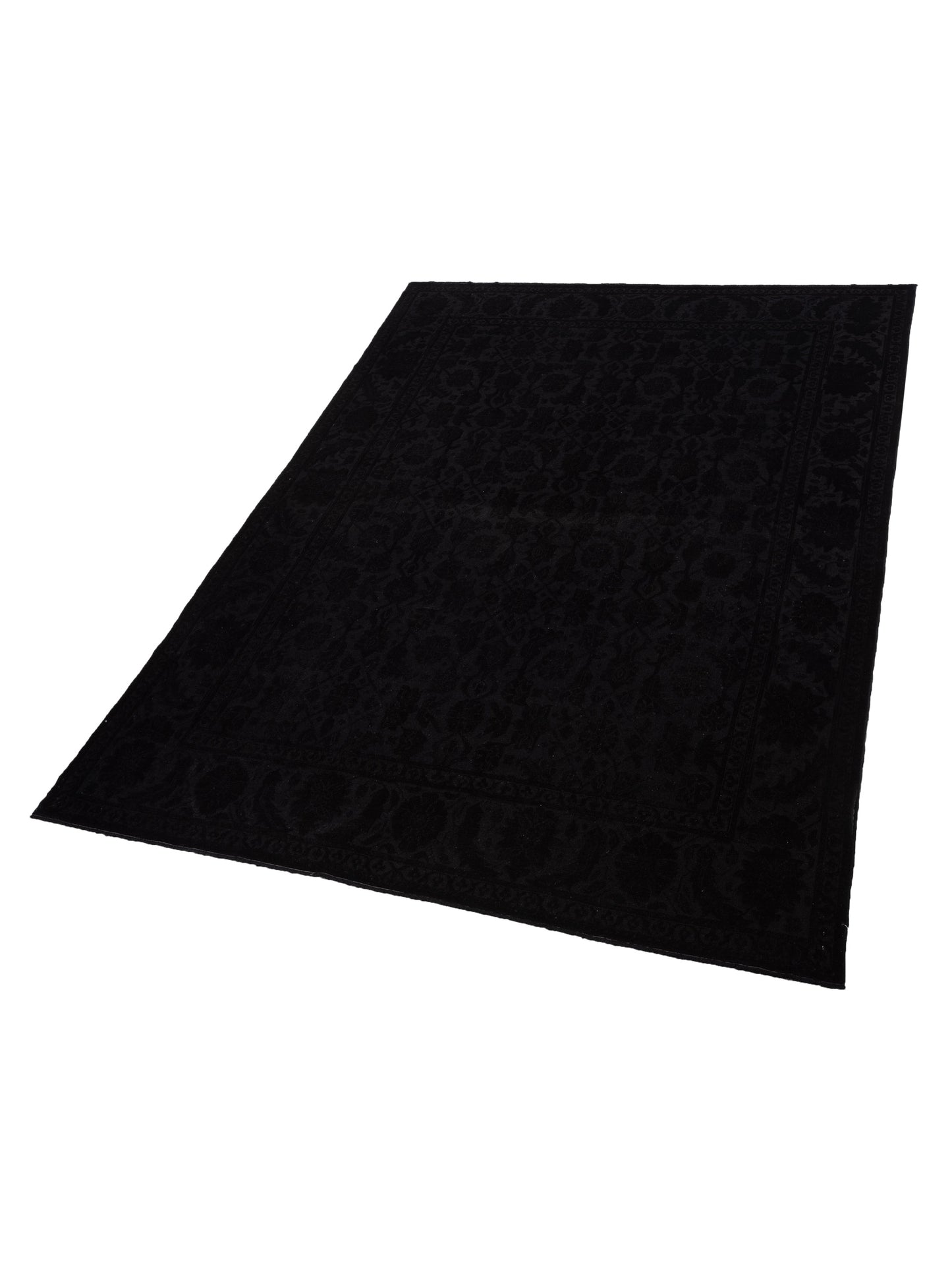 Vintage 104416 Black 9.3x12.3 Hand Knotted Rug