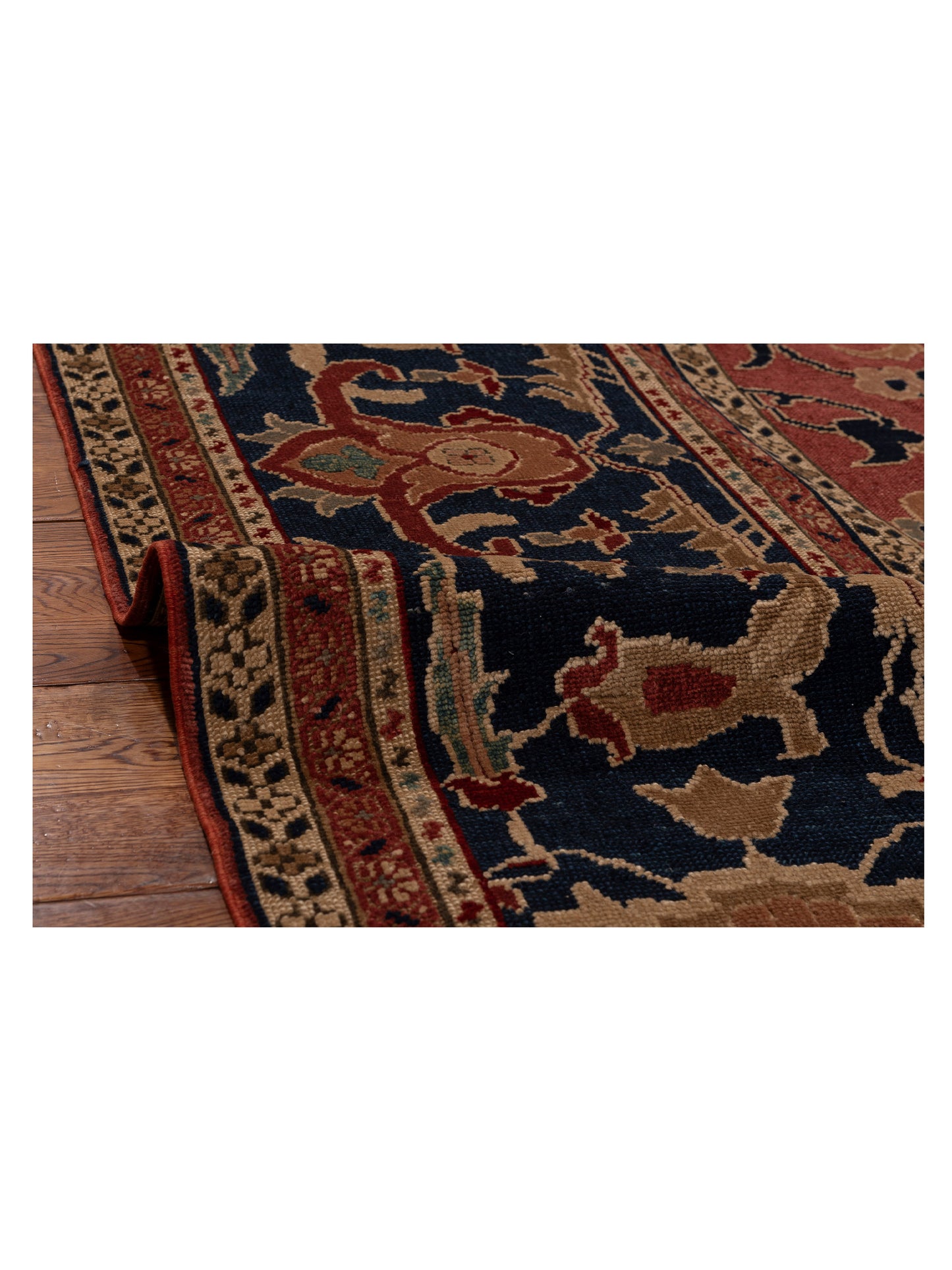 Antique Loom 104420 Rust Navy 9.3x11.7 Hand Knotted Rug