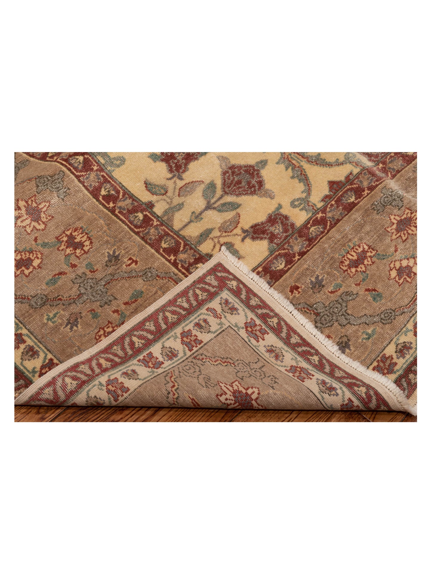 Antique Loom 104427 Ivory Brown 9.4x11.9 Hand Knotted Rug