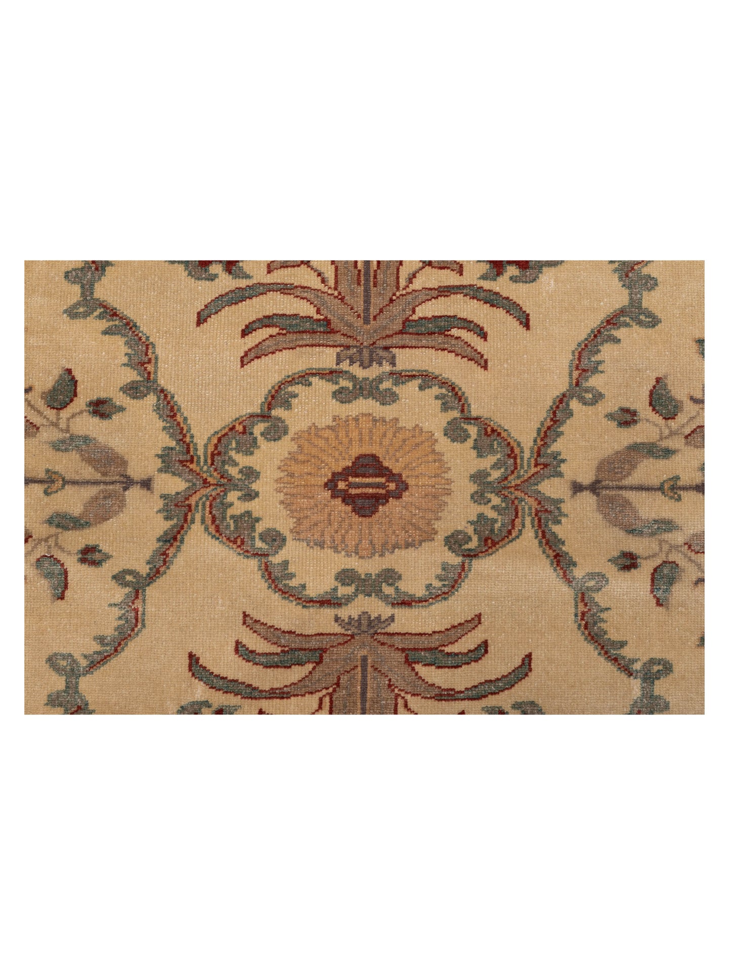 Antique Loom 104427 Ivory Brown 9.4x11.9 Hand Knotted Rug