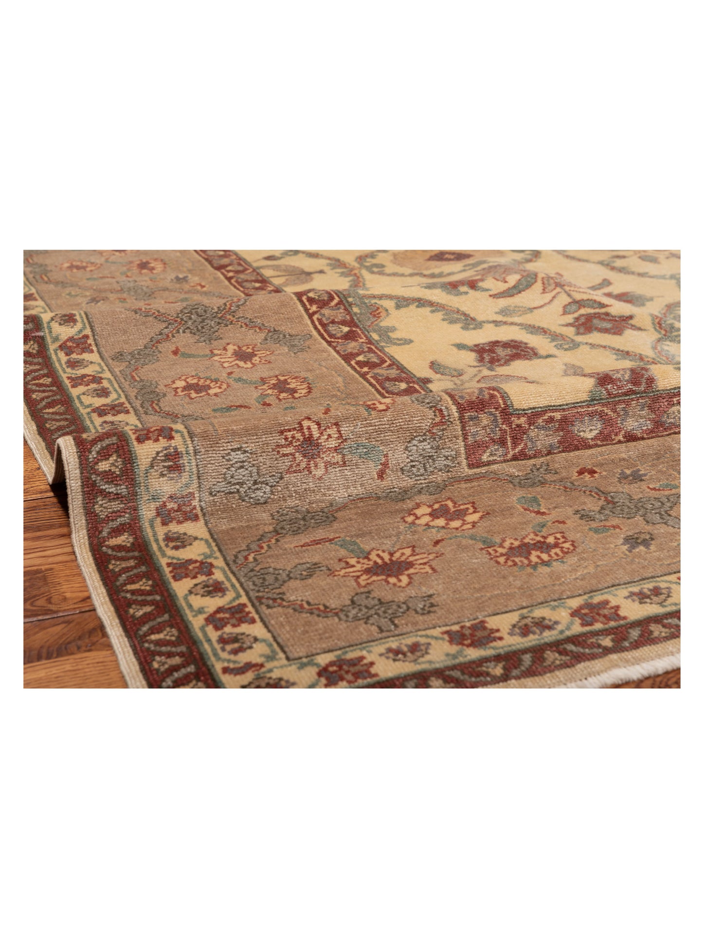 Antique Loom 104427 Ivory Brown 9.4x11.9 Hand Knotted Rug