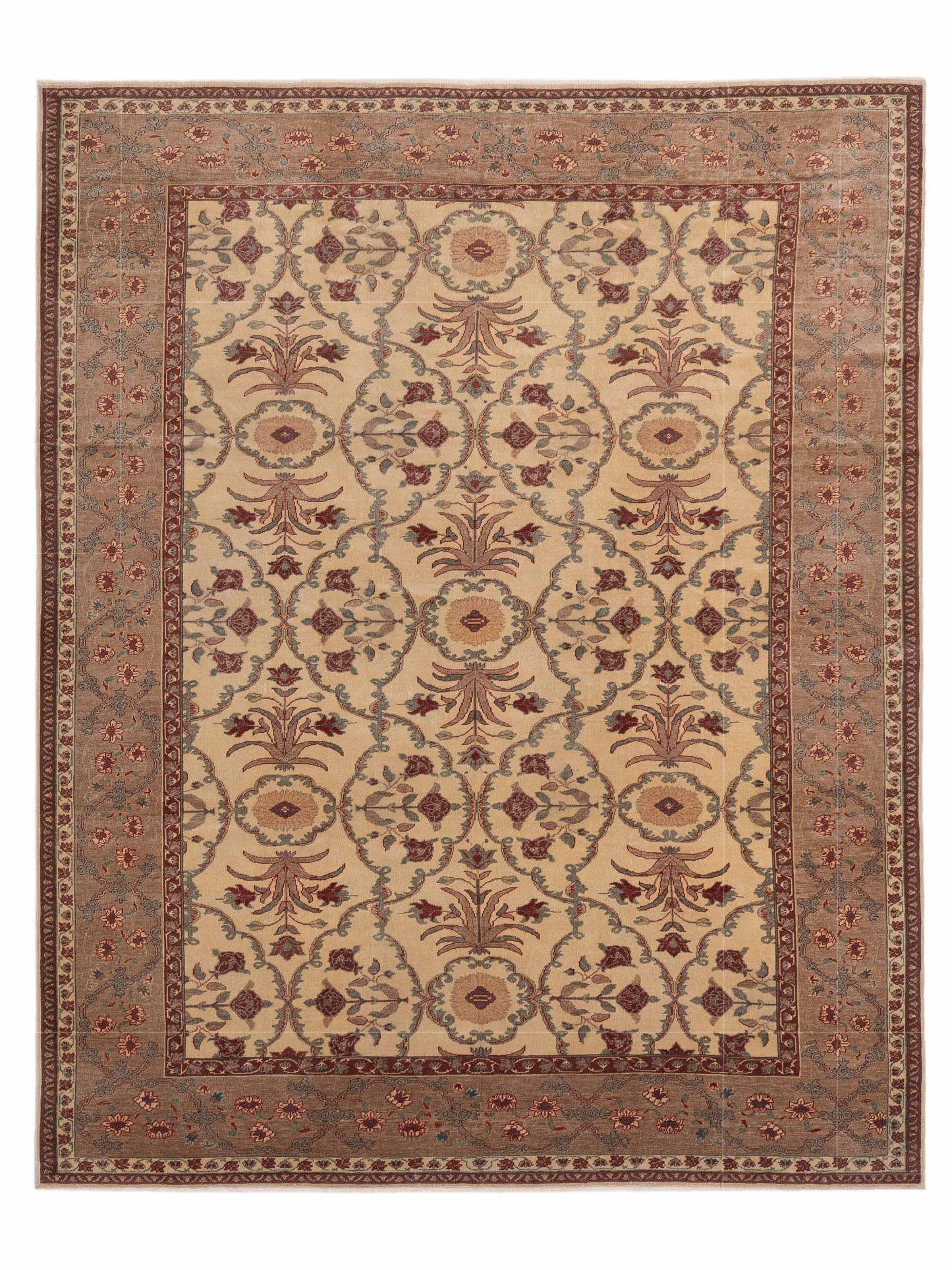 Pasha Antique Loom Ivory Brown Traditional