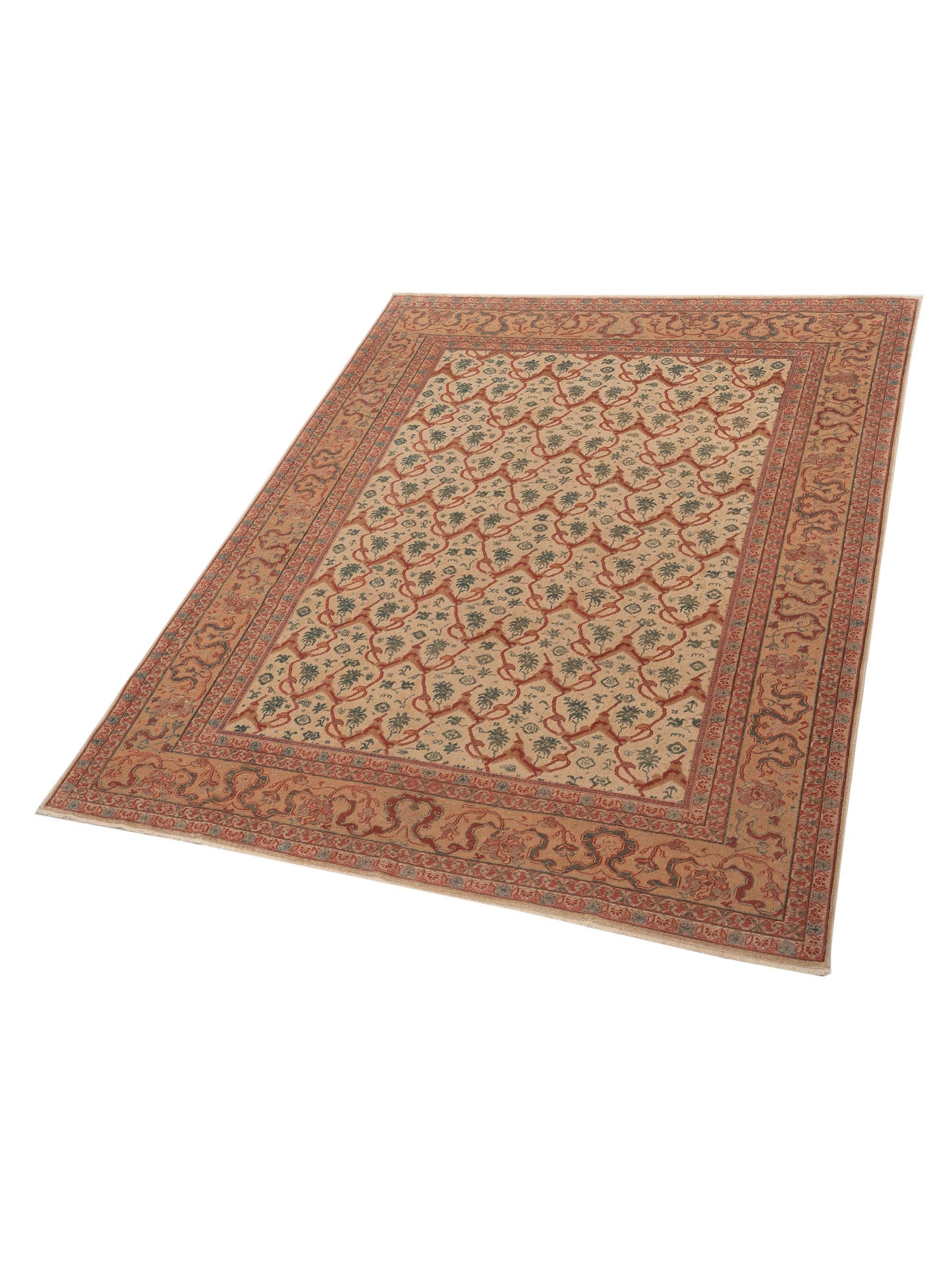 Antique Loom 104440 Beige Gold 8.2x9.11 Hand Knotted Rug
