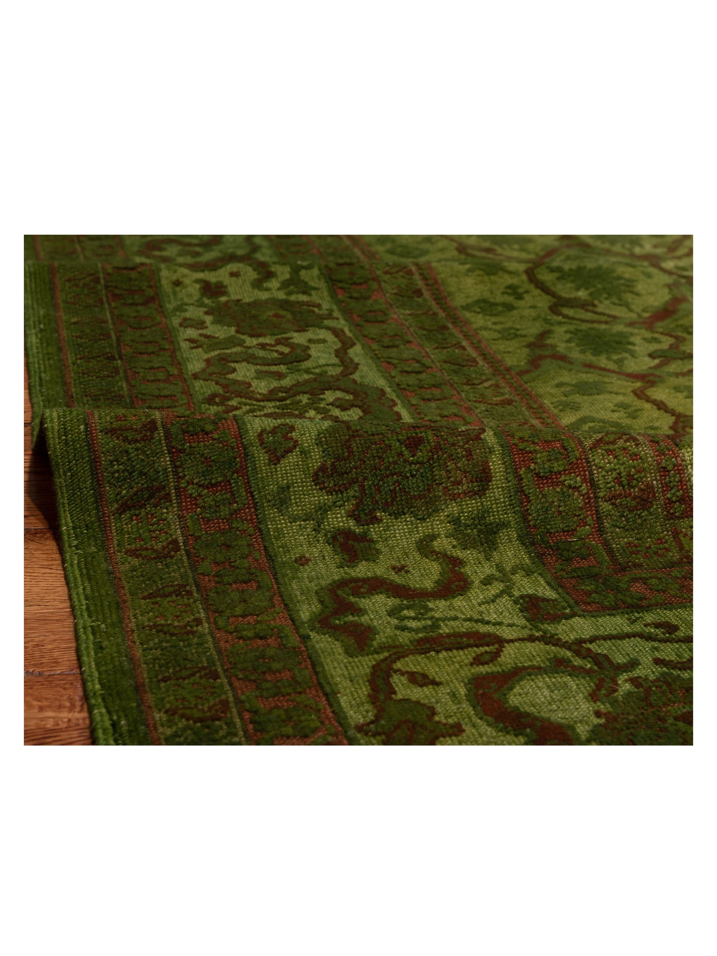Vintage 104441 Green 8.5x10 Hand Knotted Rug