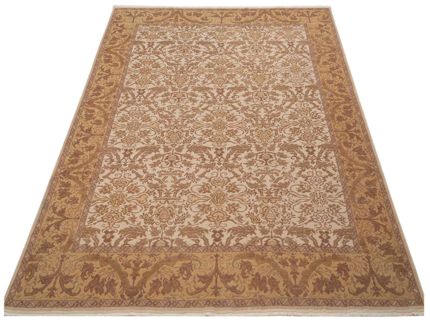 Antique Loom 104452 Ivory Gold 8.1x10.3 Hand Knotted Rug