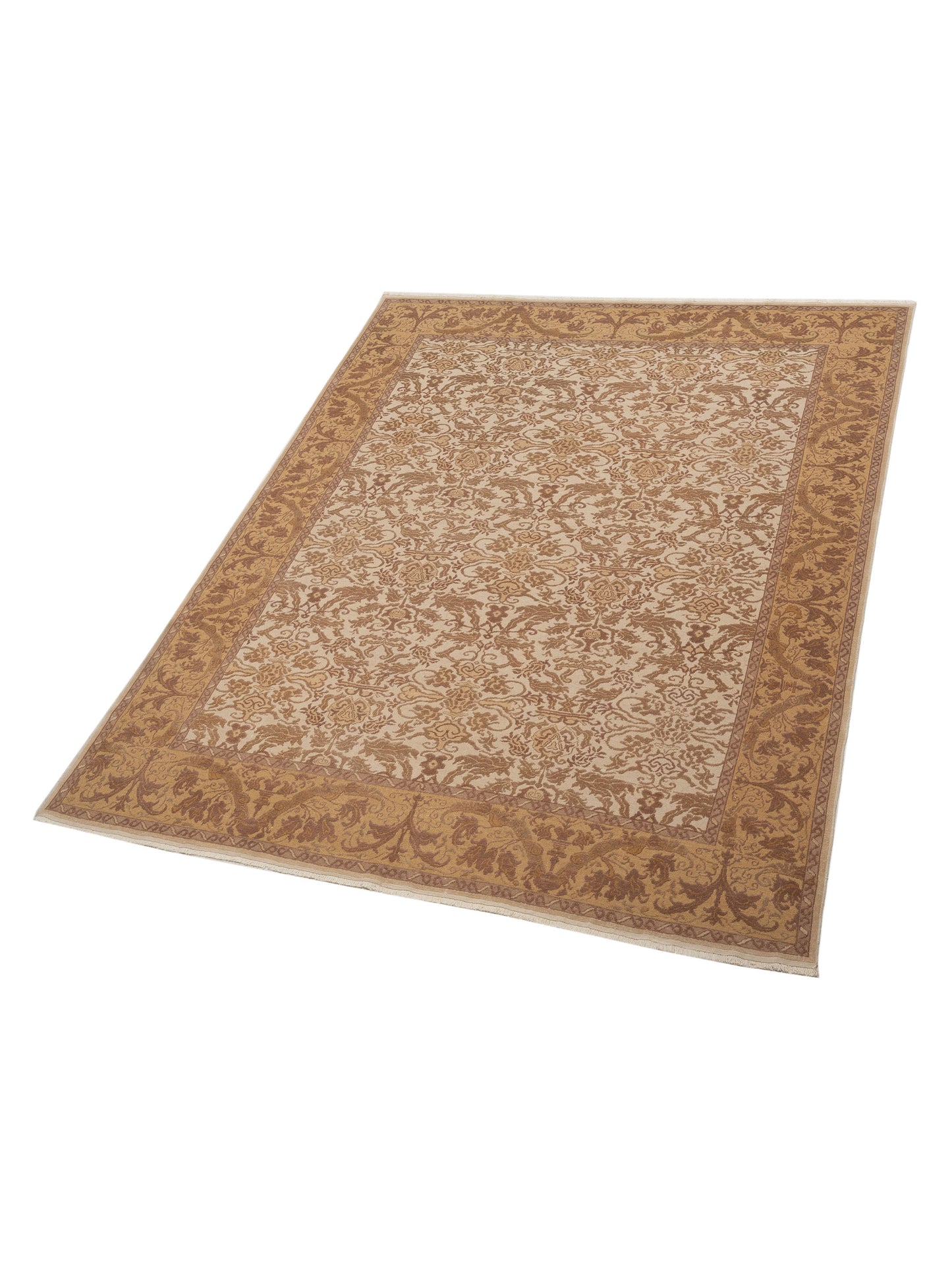 Antique Loom 104452 Ivory Gold 8.1x10.3 Hand Knotted Rug