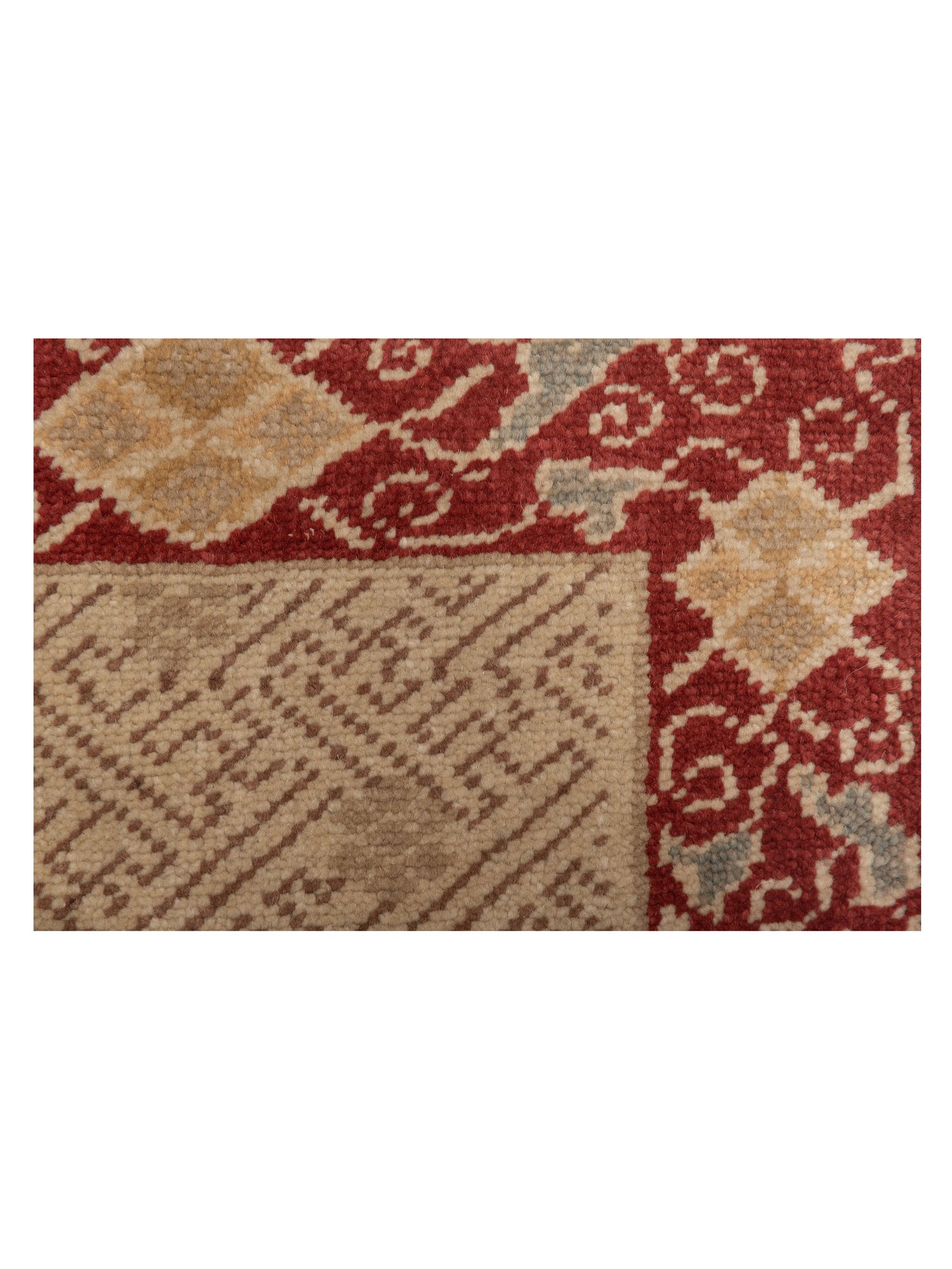 Antique Loom 104488 Beige Red 2.7x10.1 Hand Knotted Rug