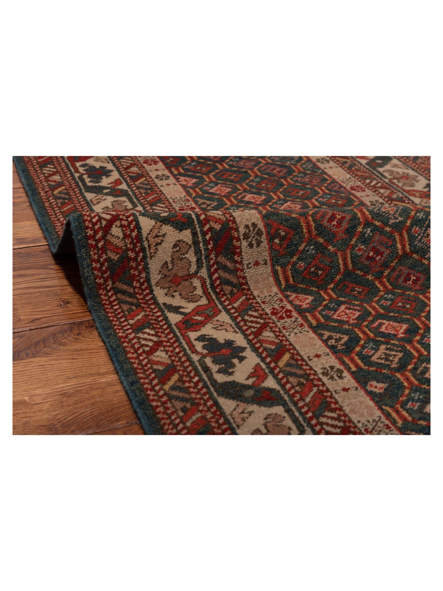 Antique Loom 104495 Blue Ivory 2.5x8.3 Hand Knotted Rug