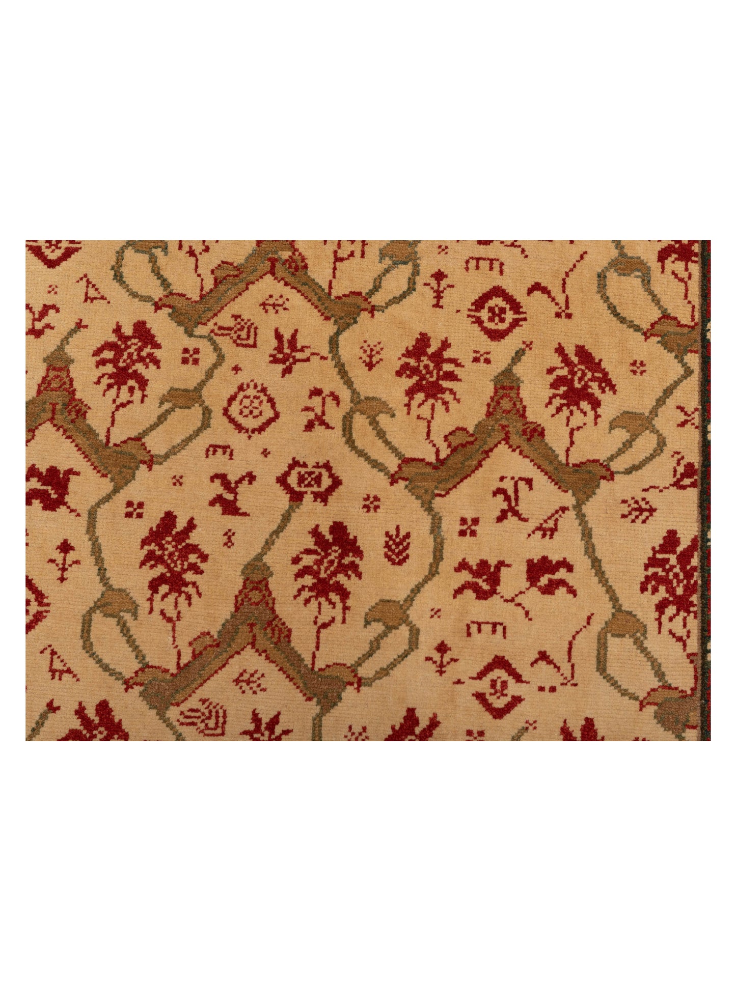 Antique Loom 104507 Ivory Red 4x5.10 Hand Knotted Rug