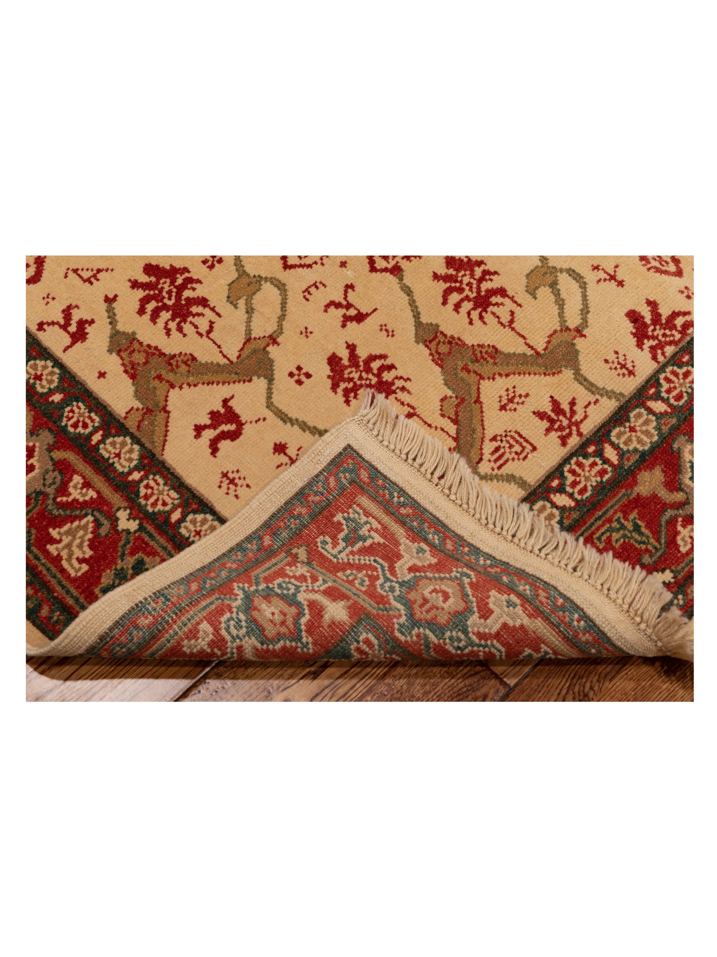 Antique Loom 104507 Ivory Red 4x5.10 Hand Knotted Rug