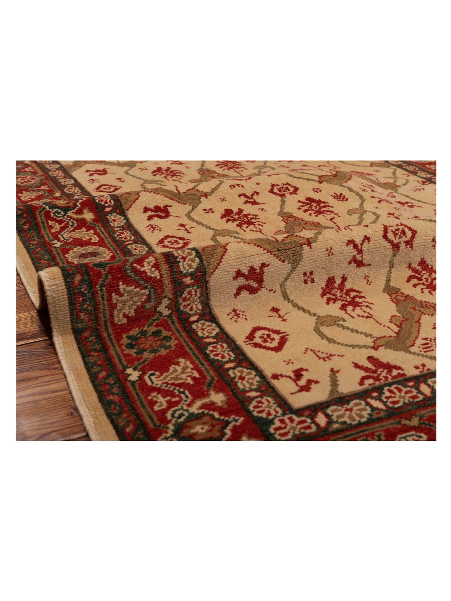 Antique Loom 104507 Ivory Red 4x5.10 Hand Knotted Rug