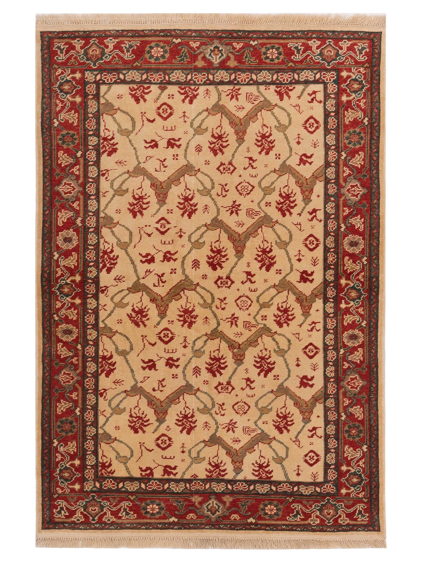 Pasha Antique Loom Ivory Red Transitional