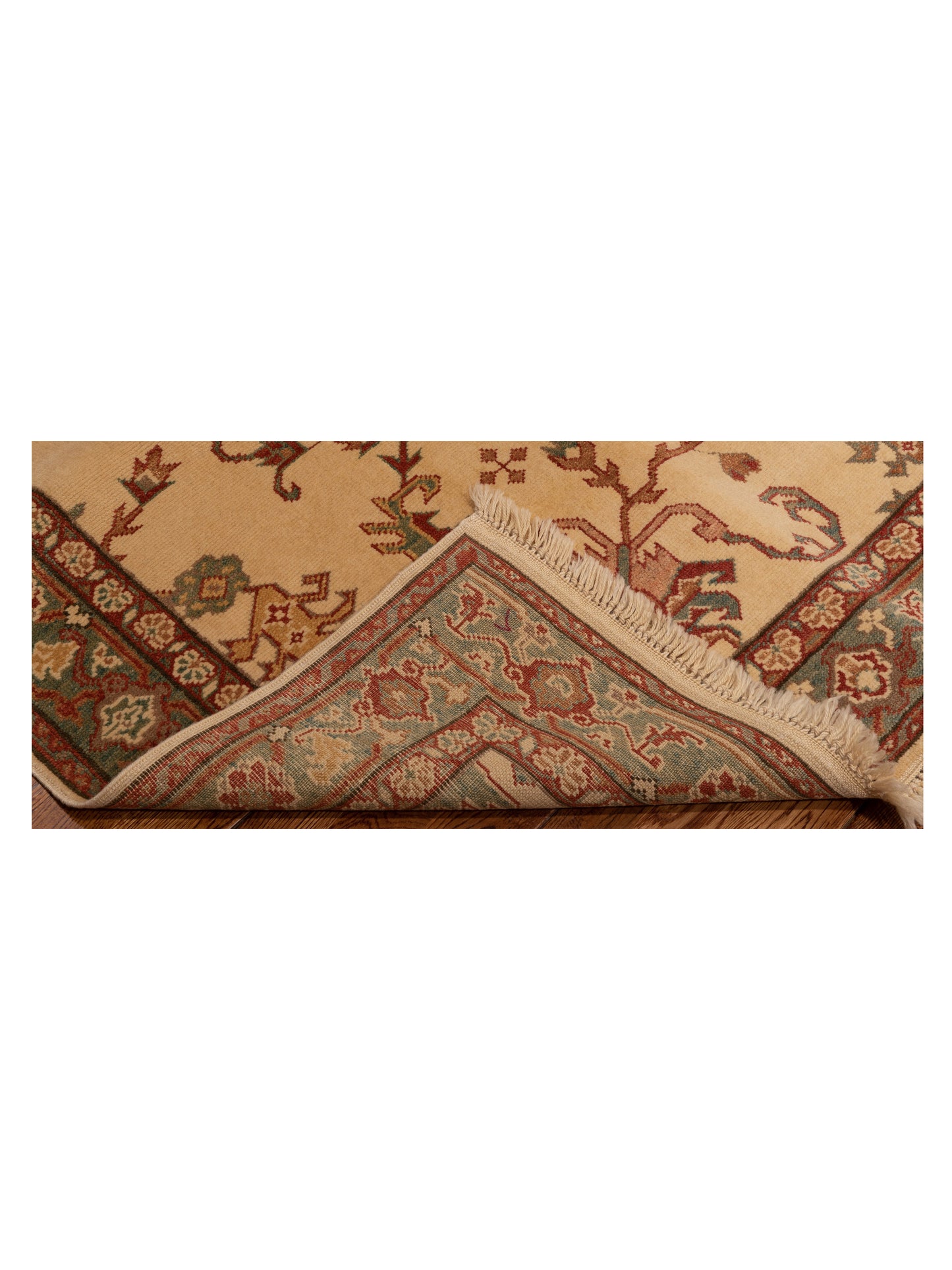 Antique Loom 104514 Ivory Green 4.1x6.2 Hand Knotted Rug