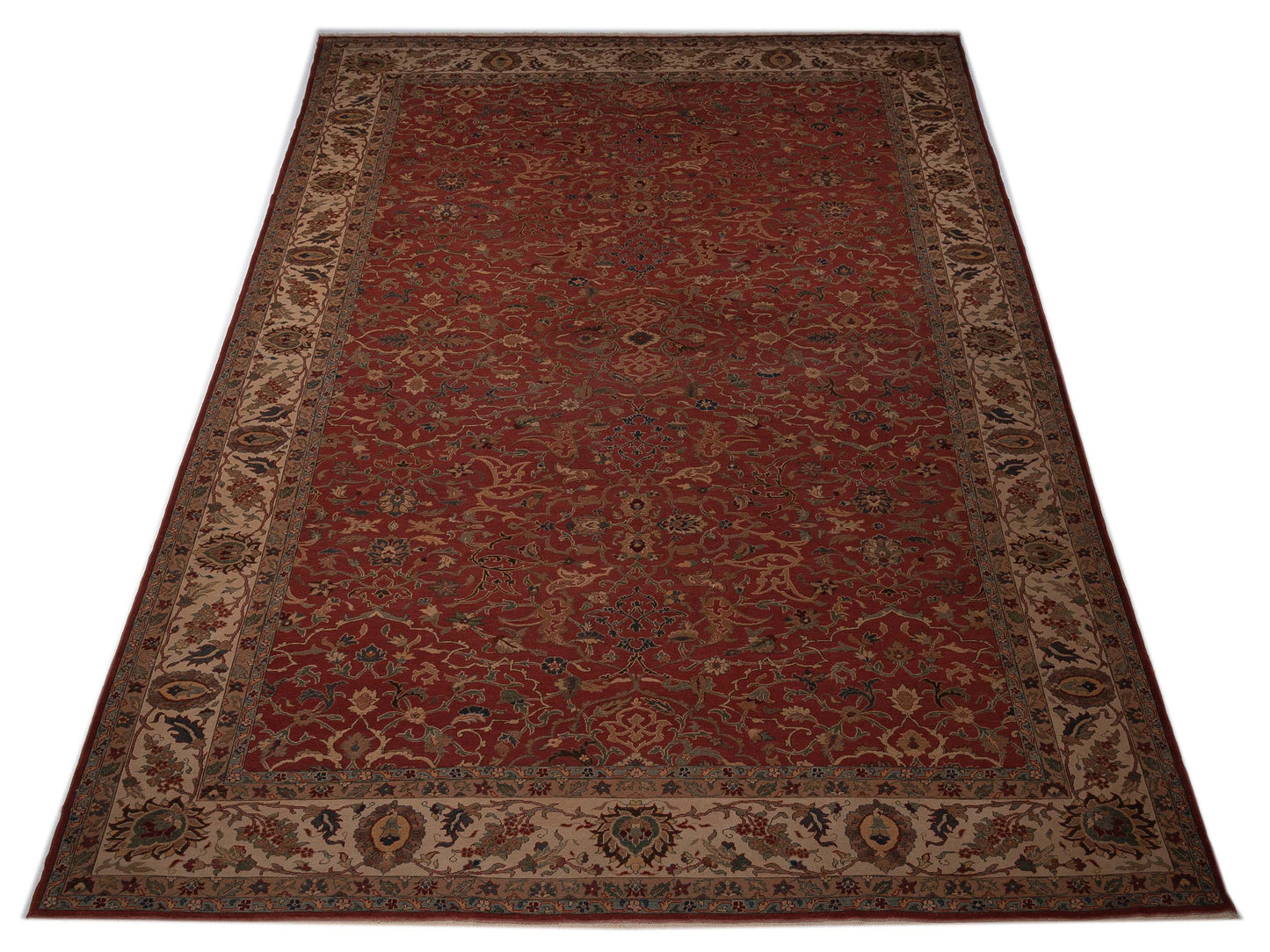 Antique Loom 104519 Rust Beige 12.1x17.9 Hand Knotted Rug