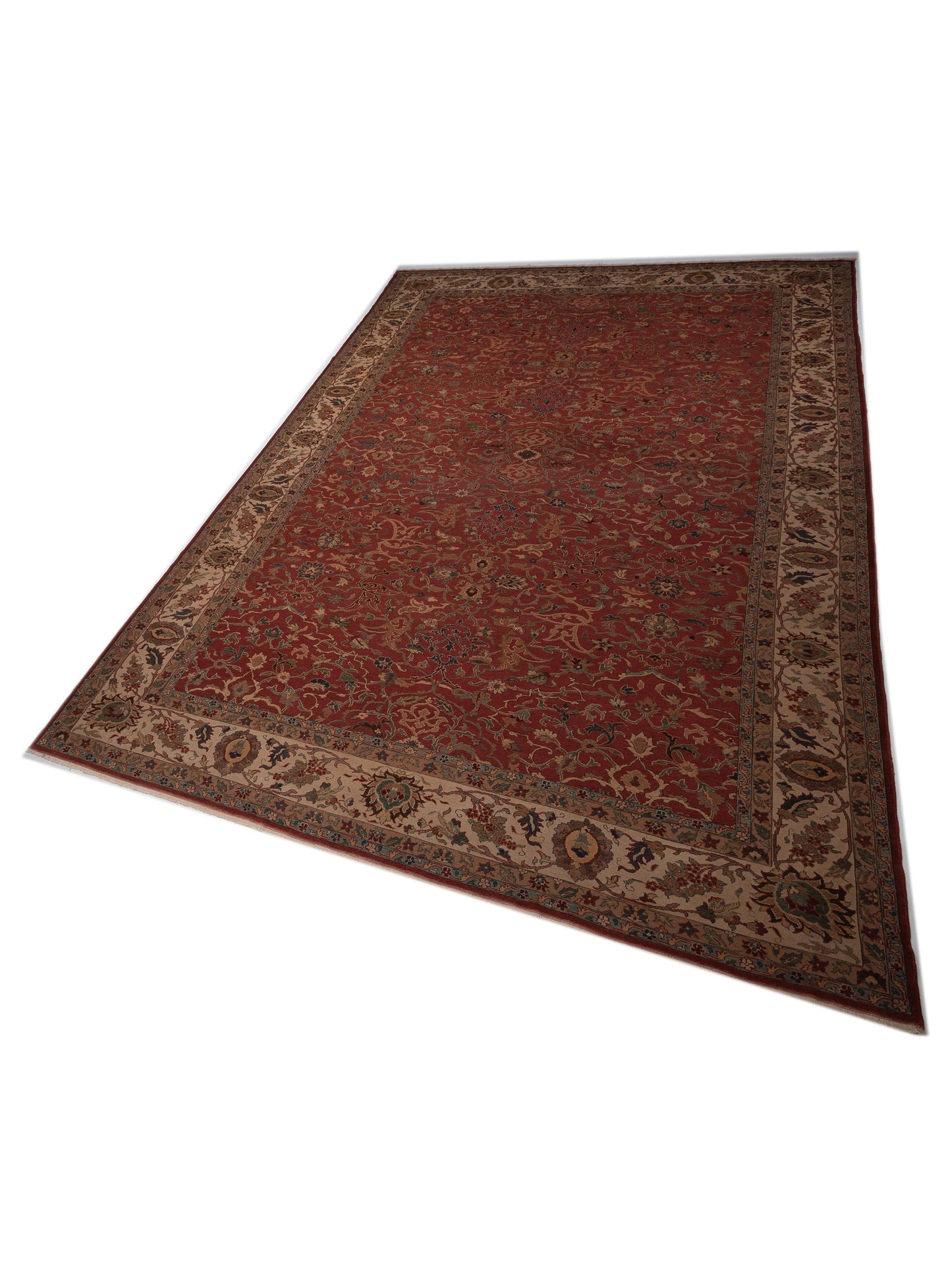 Antique Loom 104519 Rust Beige 12.1x17.9 Hand Knotted Rug