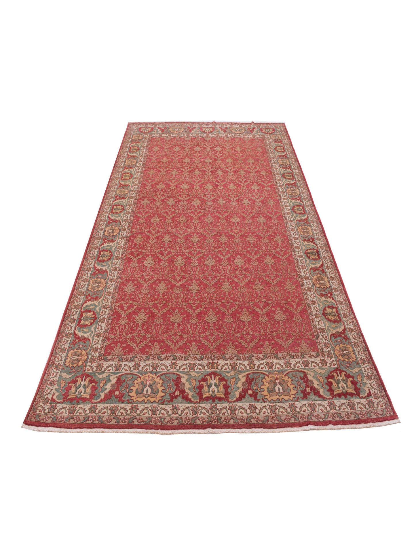 Antique Loom 104530 Rust Sage Green 10.2x13.10 Hand Knotted Rug