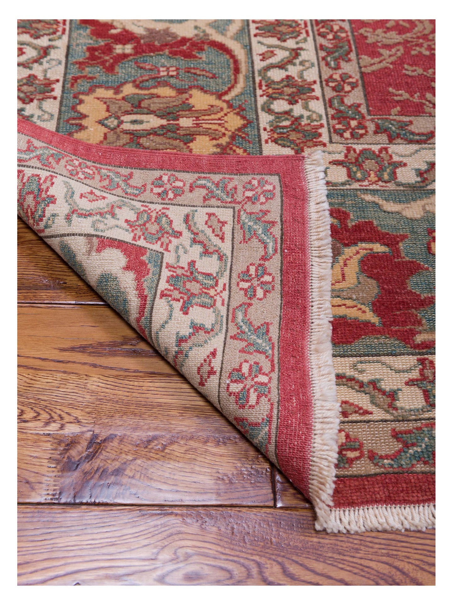 Antique Loom 104530 Rust Sage Green 10.2x13.10 Hand Knotted Rug