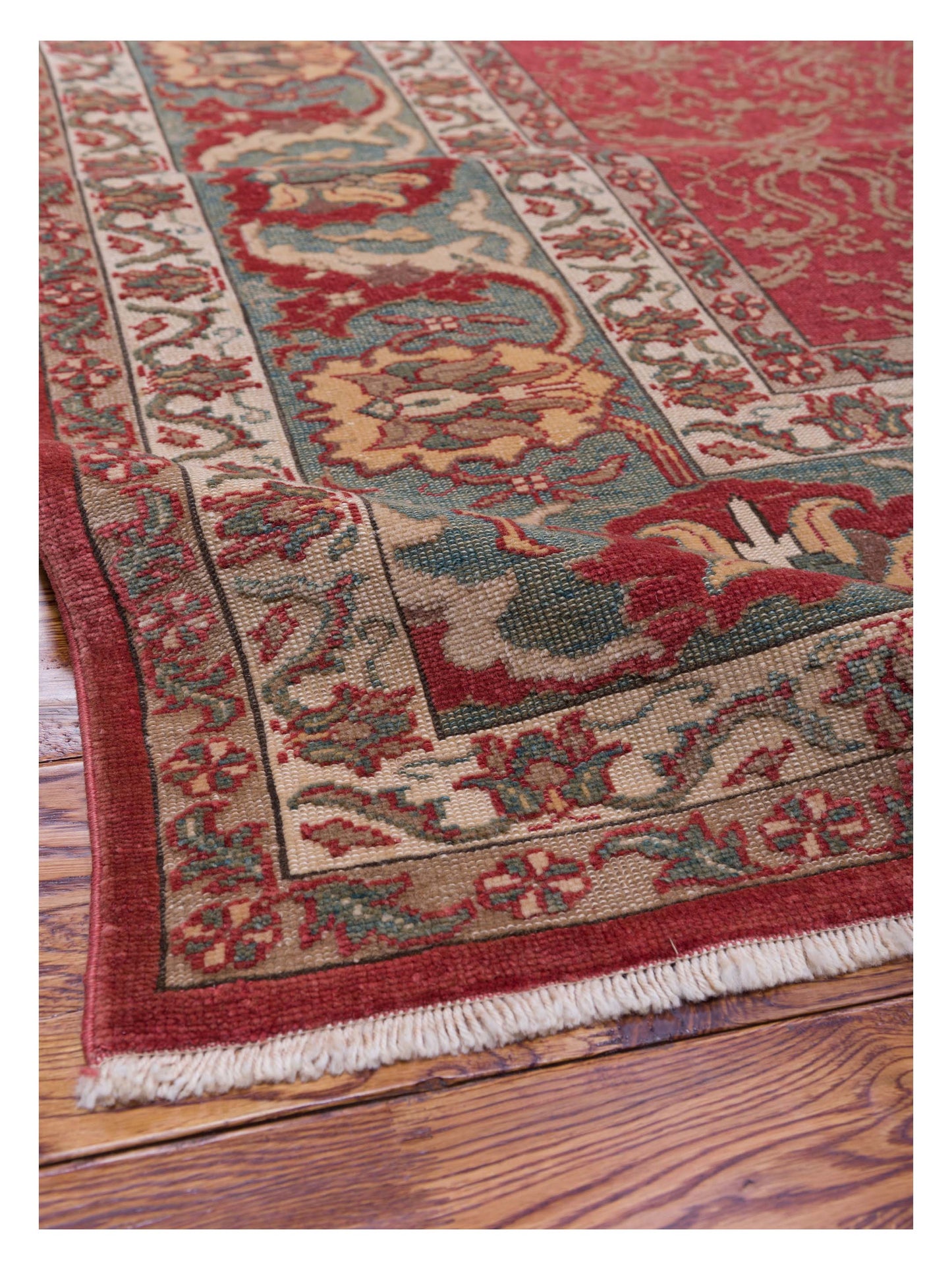 Antique Loom 104530 Rust Sage Green 10.2x13.10 Hand Knotted Rug