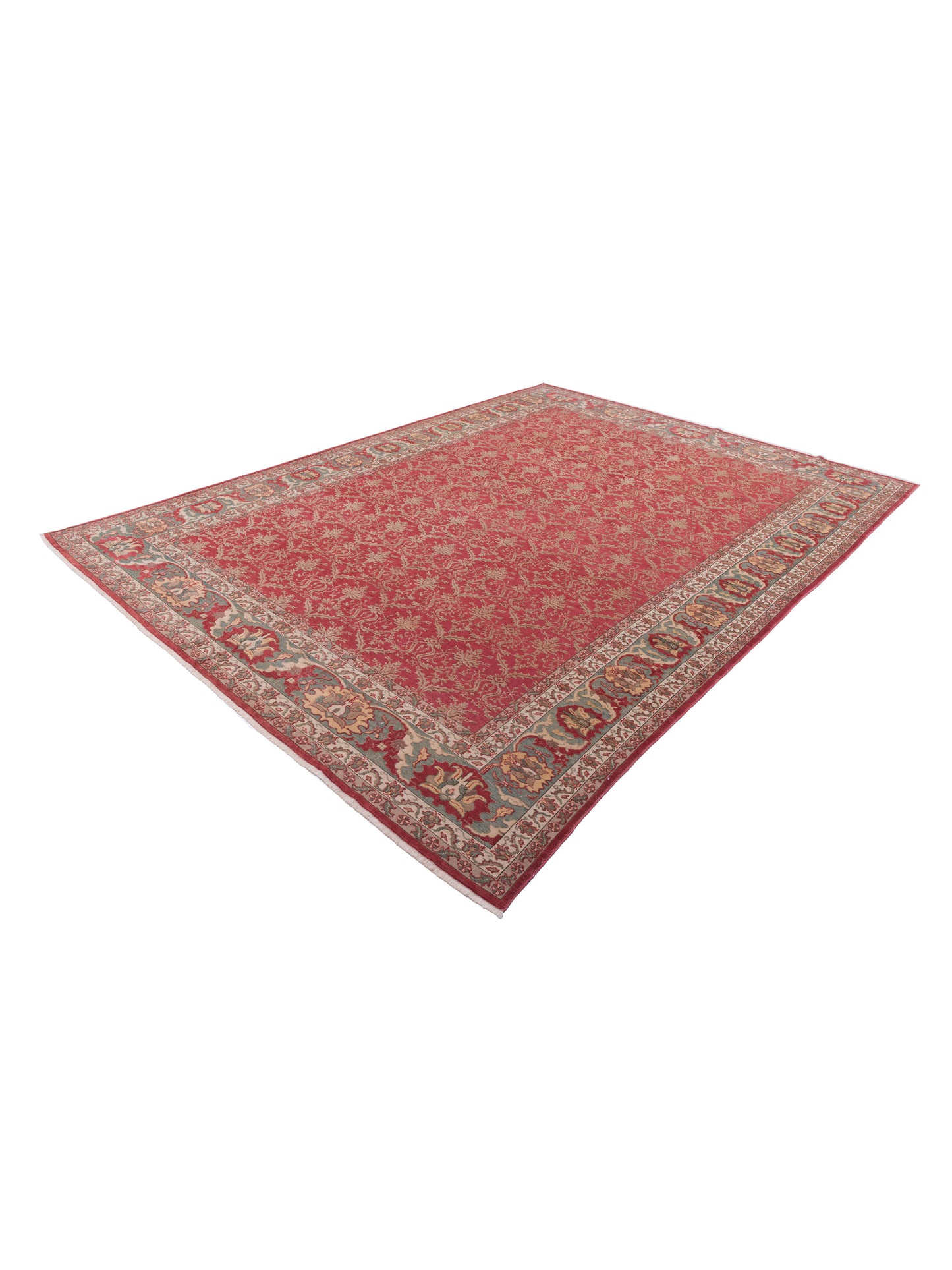 Antique Loom 104530 Rust Sage Green 10.2x13.10 Hand Knotted Rug