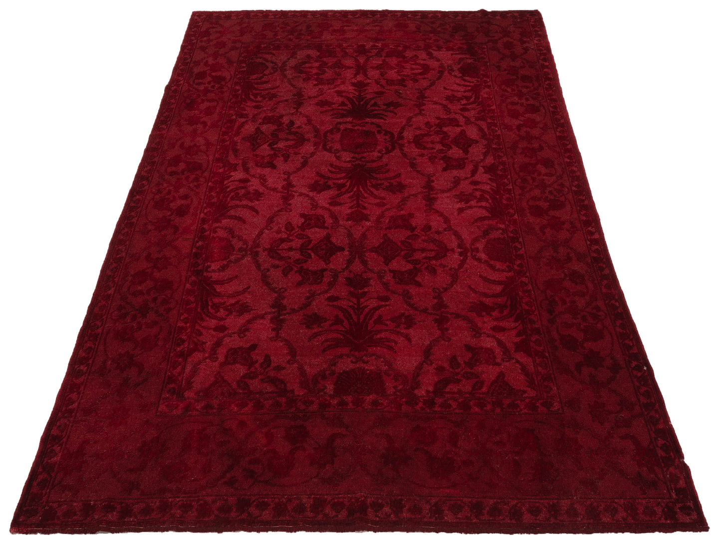 Vintage 104548 Red 6.3x9.5 Hand Knotted Rug