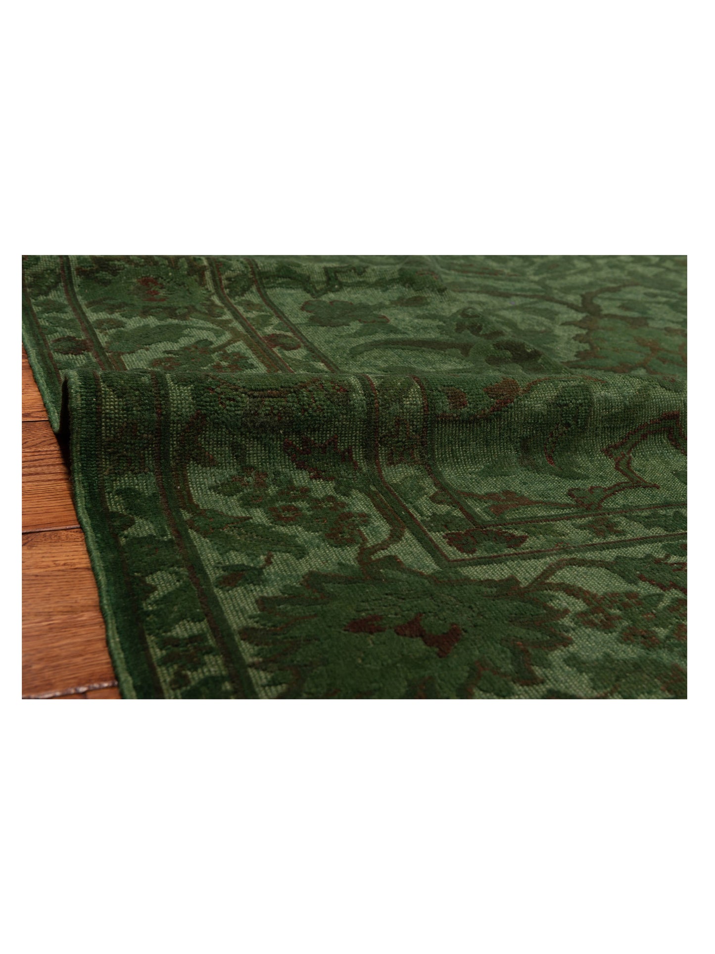 Vintage 104555 Green 6.4x9.4 Hand Knotted Rug