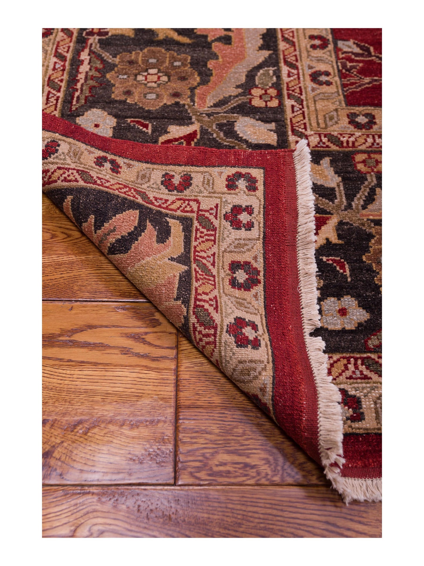 Karya Bendis Red Charcoal 10.2x14 Hand Knotted Rug
