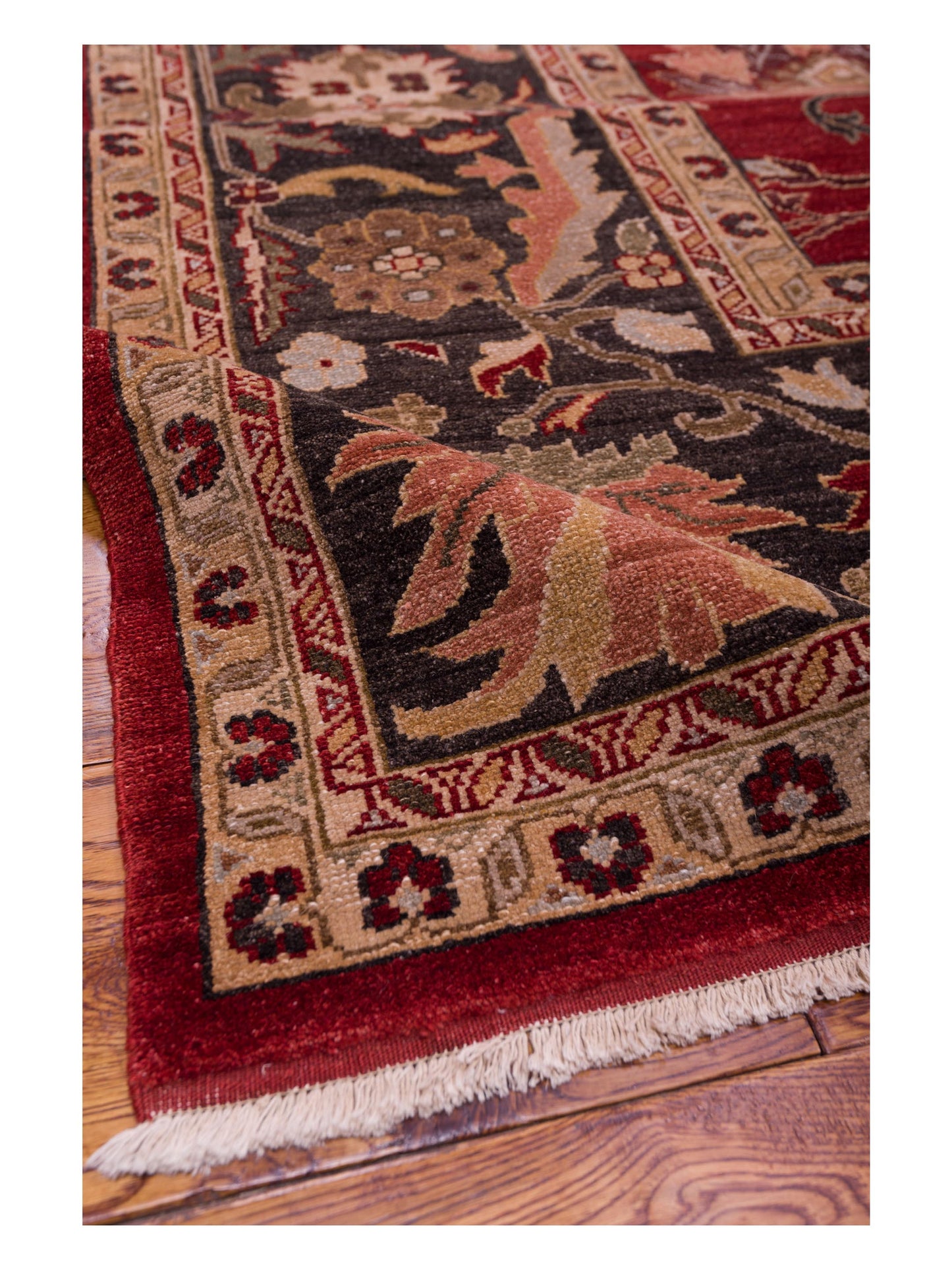 Karya Bendis Red Charcoal 10.2x14 Hand Knotted Rug