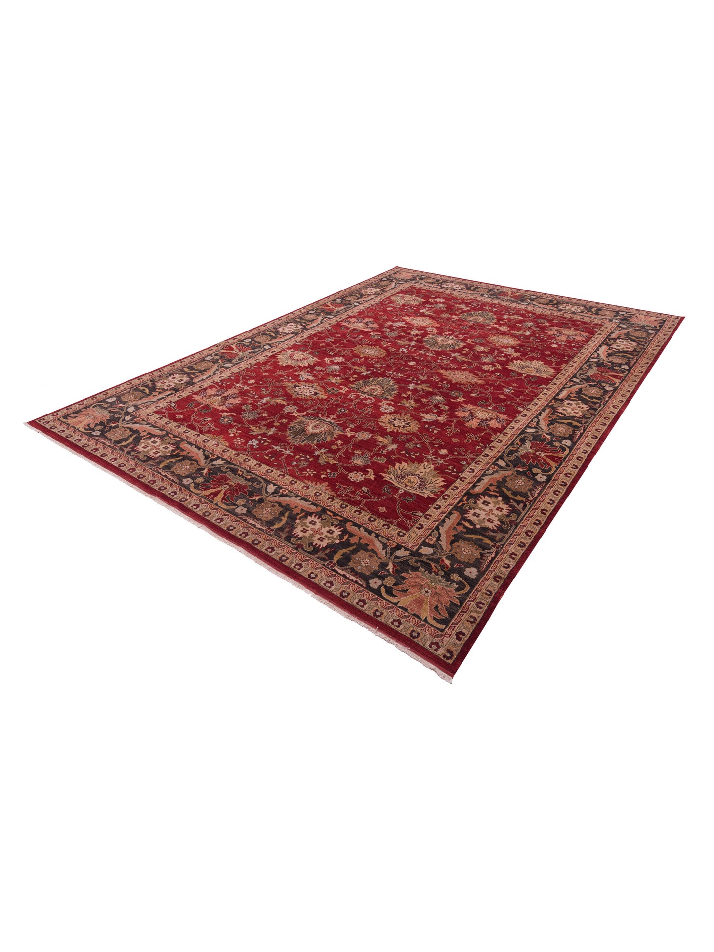 Karya Bendis Red Charcoal 10.2x14 Hand Knotted Rug