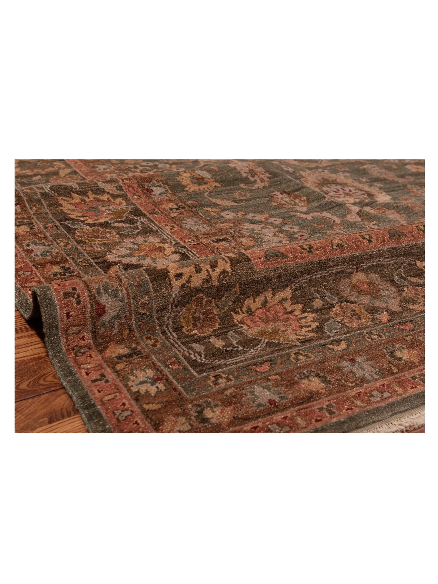 Karya Ceres Green Brown 9.2x12 Hand Knotted Rug