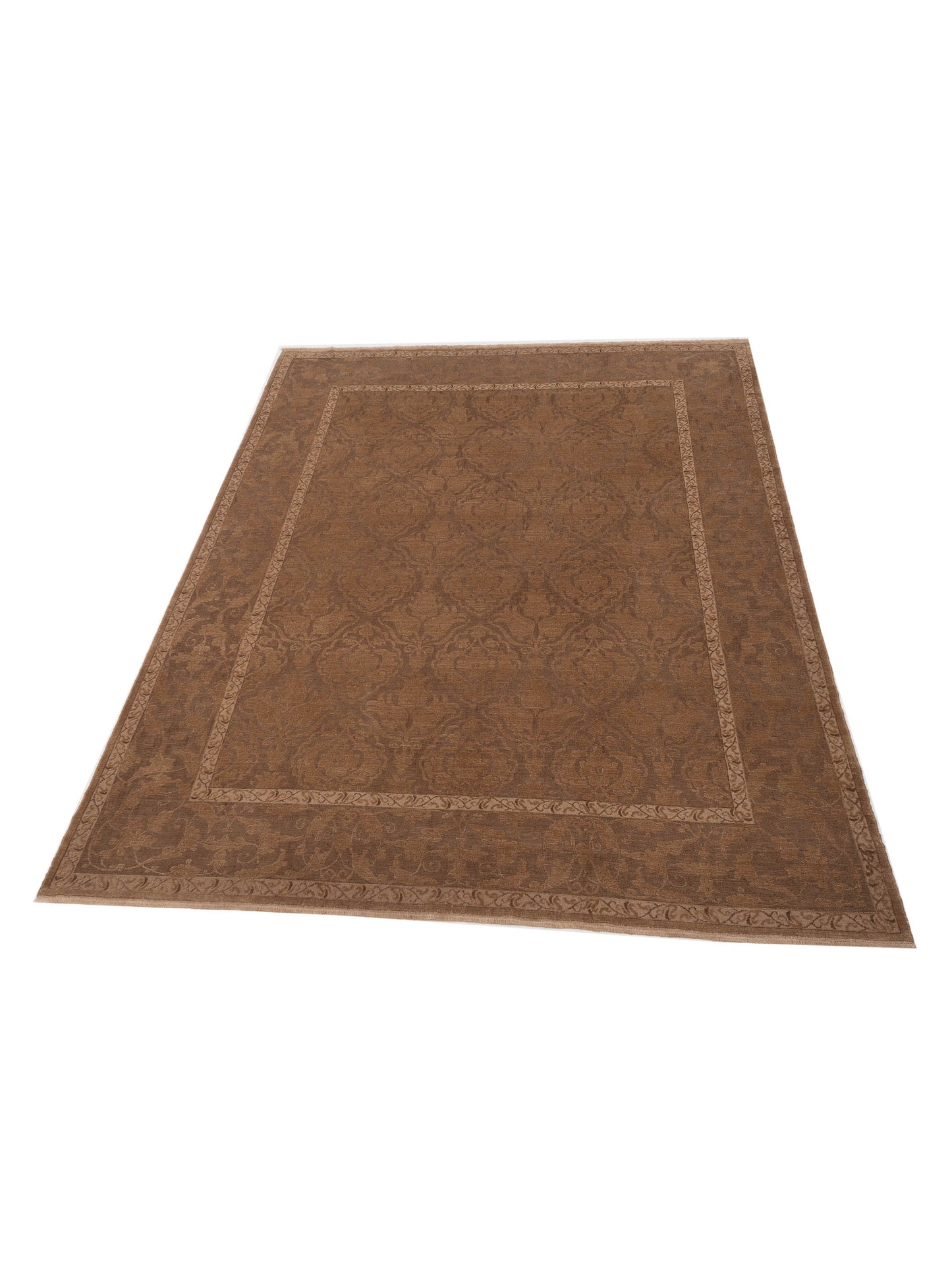 Defne Tulip Brown Dark Brown 9.3x12 Hand Knotted Rug