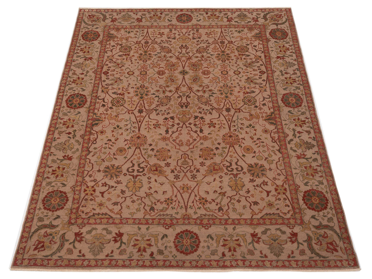Defne Tulip Brown Dark Brown 9.3x12 Hand Knotted Rug