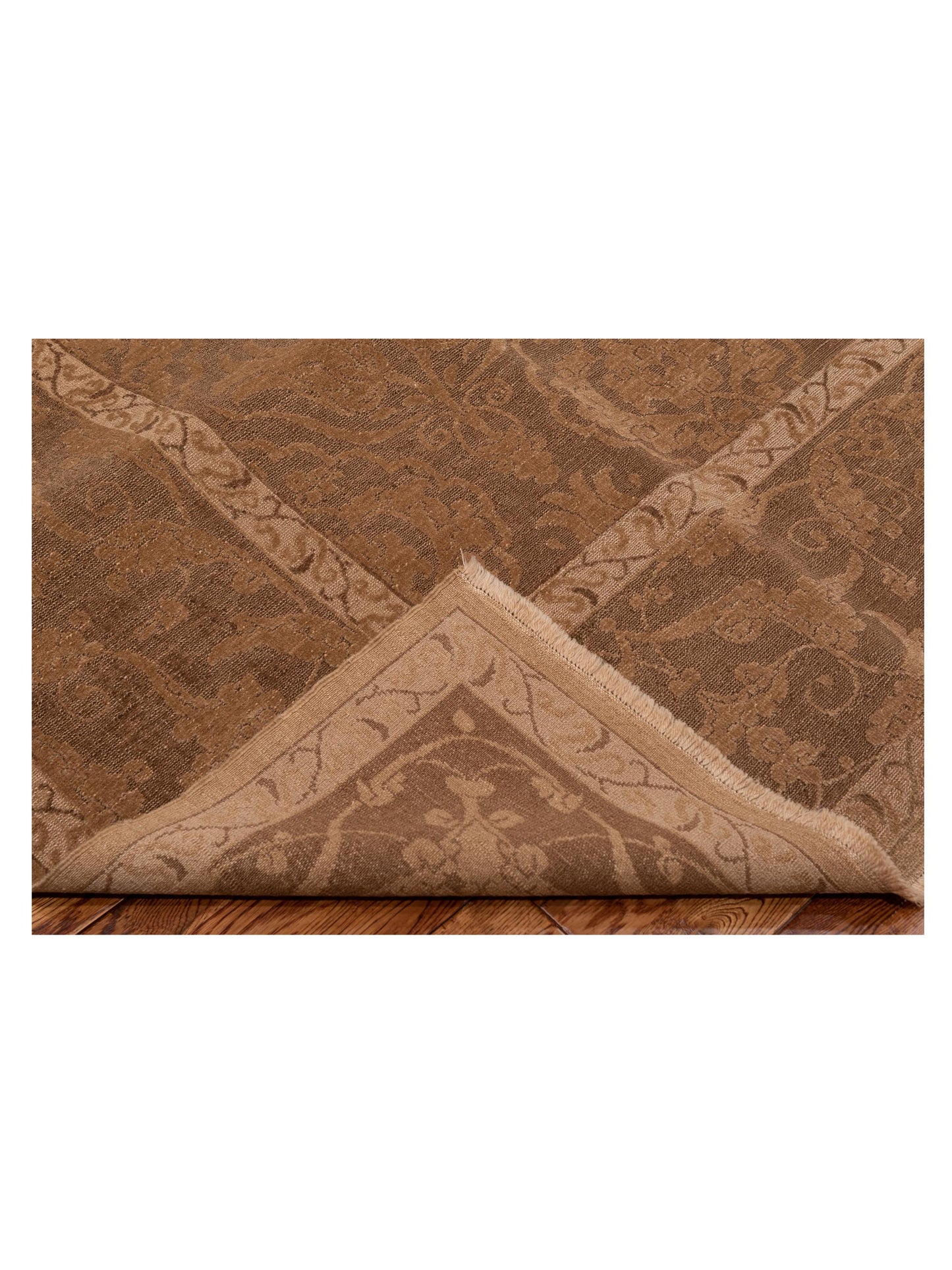 Defne Tulip Brown Dark Brown 9.3x12 Hand Knotted Rug