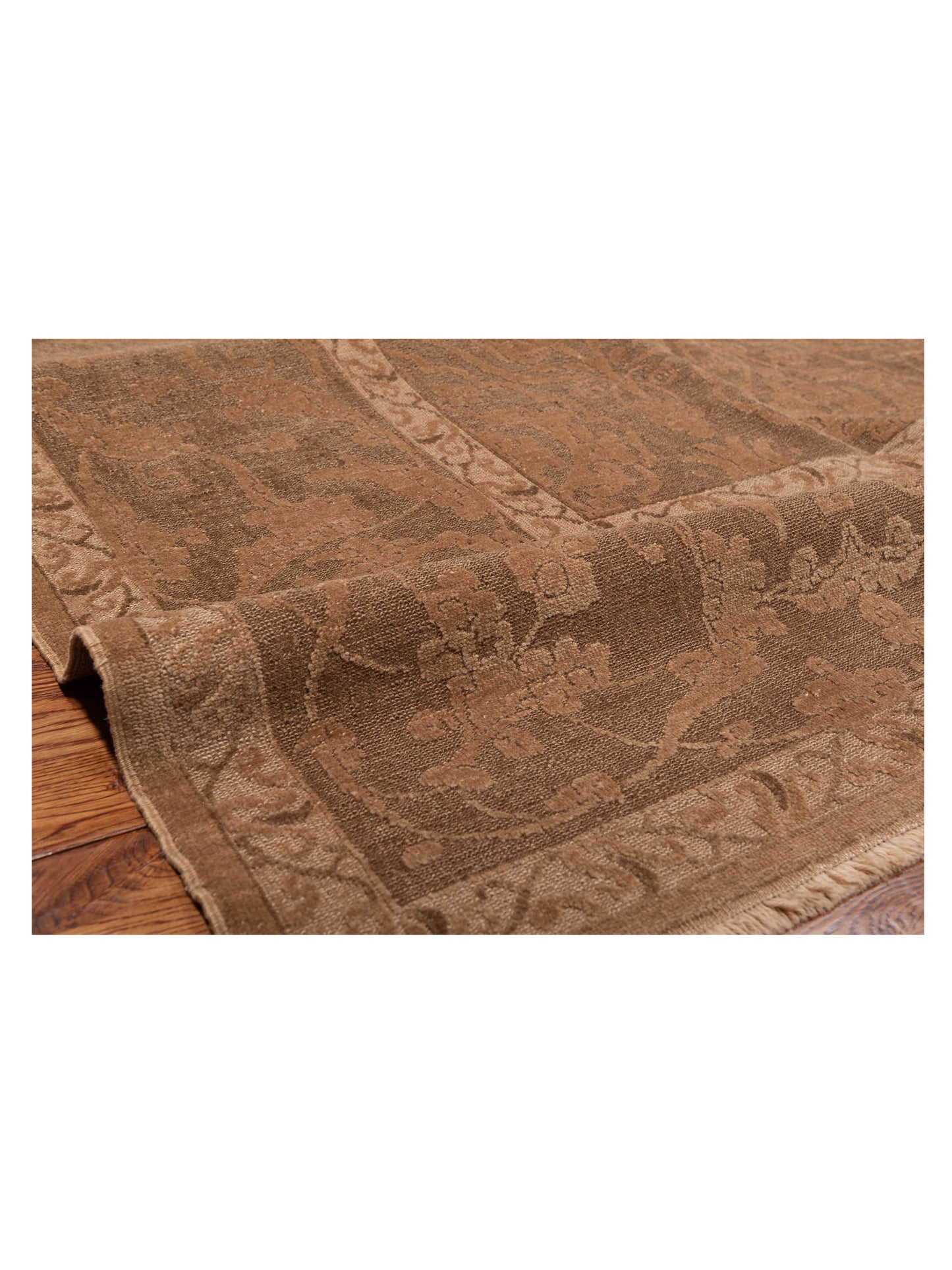 Defne Tulip Brown Dark Brown 9.3x12 Hand Knotted Rug
