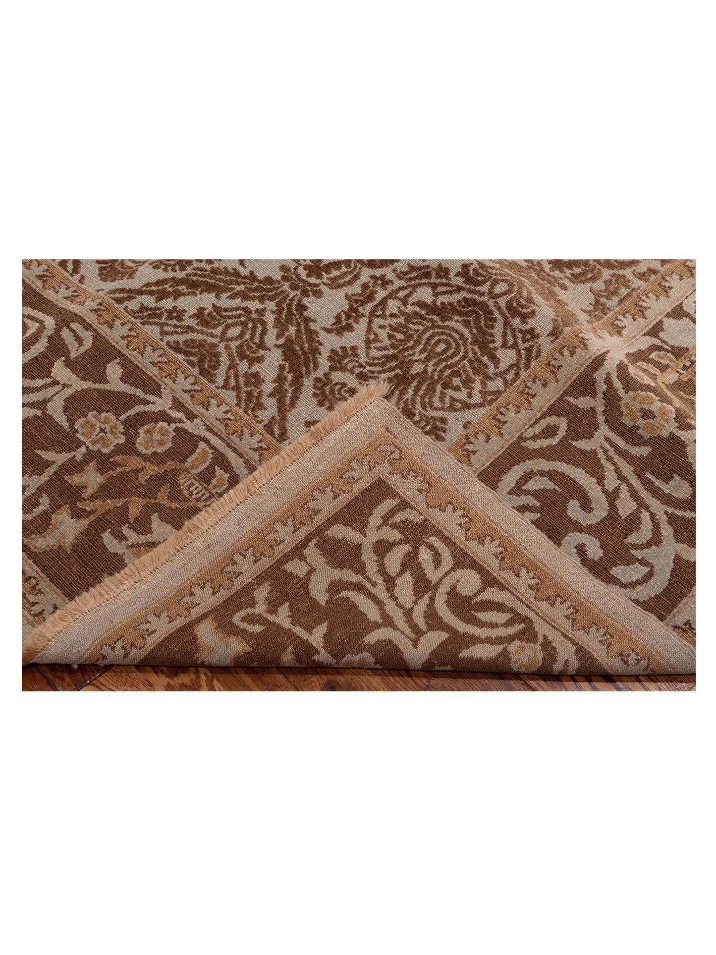 Defne Daisy Silver Brown 9.4x11.10 Hand Knotted Rug