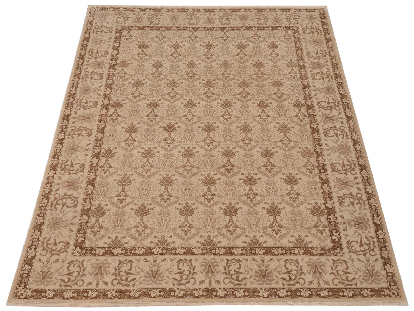 Defne Begonia Beige Beige 9.3x12 Hand Knotted Rug