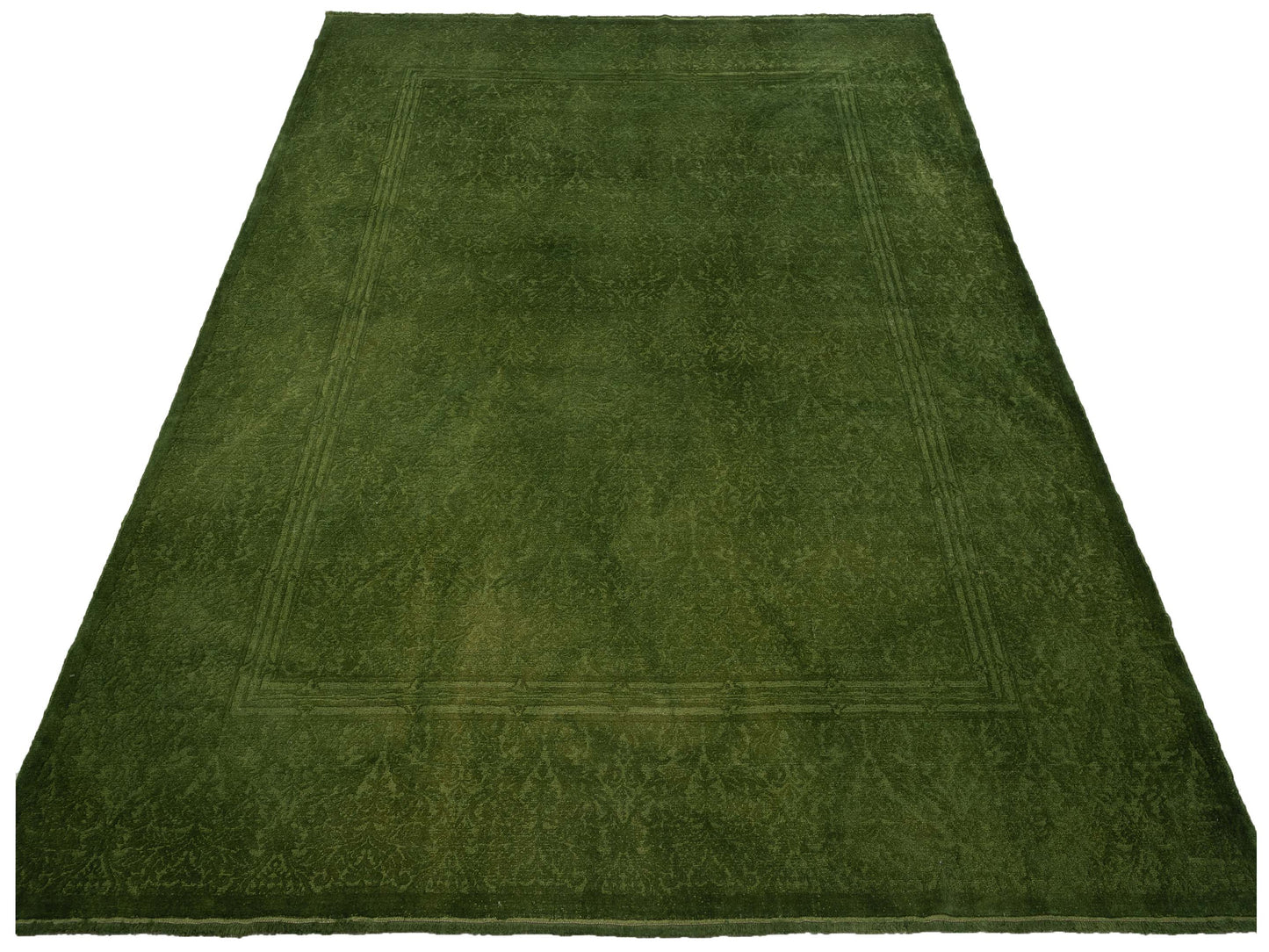 Color Bouquet 105045 Green Green 9.4x11.10 Hand Knotted Rug