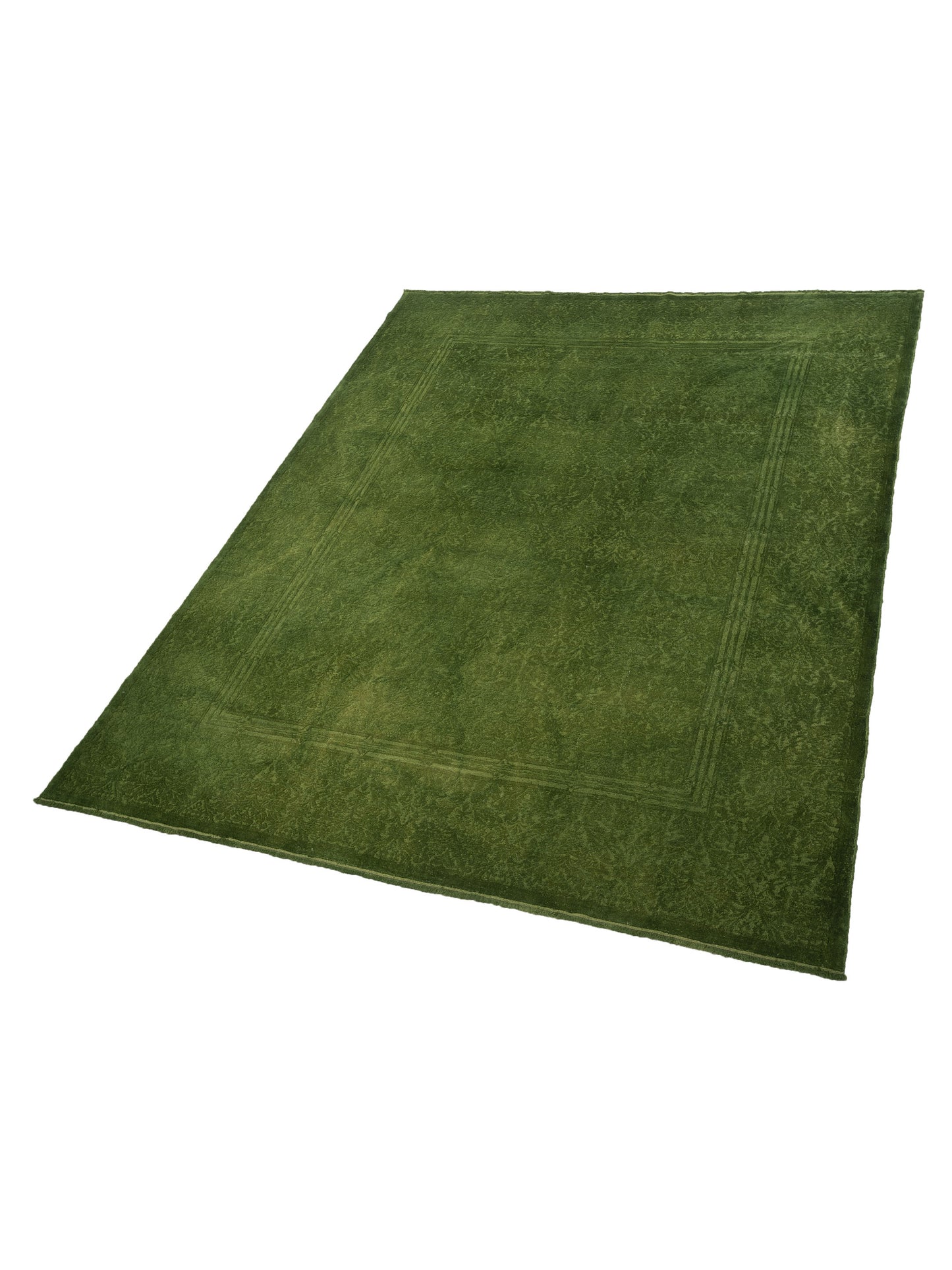Color Bouquet 105045 Green Green 9.4x11.10 Hand Knotted Rug