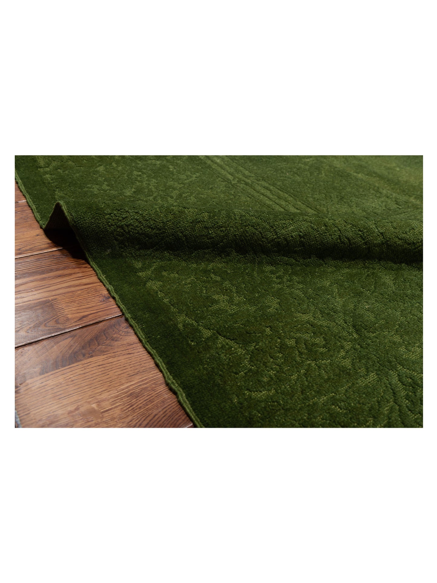 Color Bouquet 105045 Green Green 9.4x11.10 Hand Knotted Rug