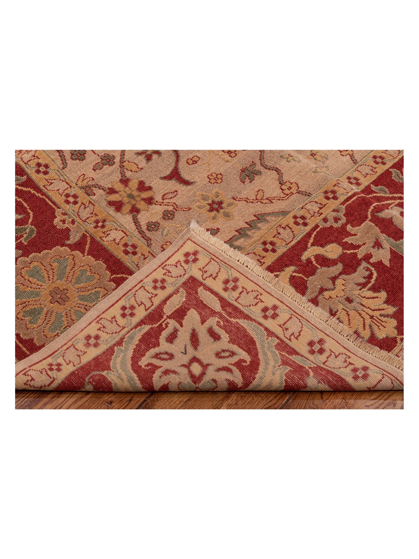 Antique Loom 105048 Taupe Red 9.4x12.2 Hand Knotted Rug