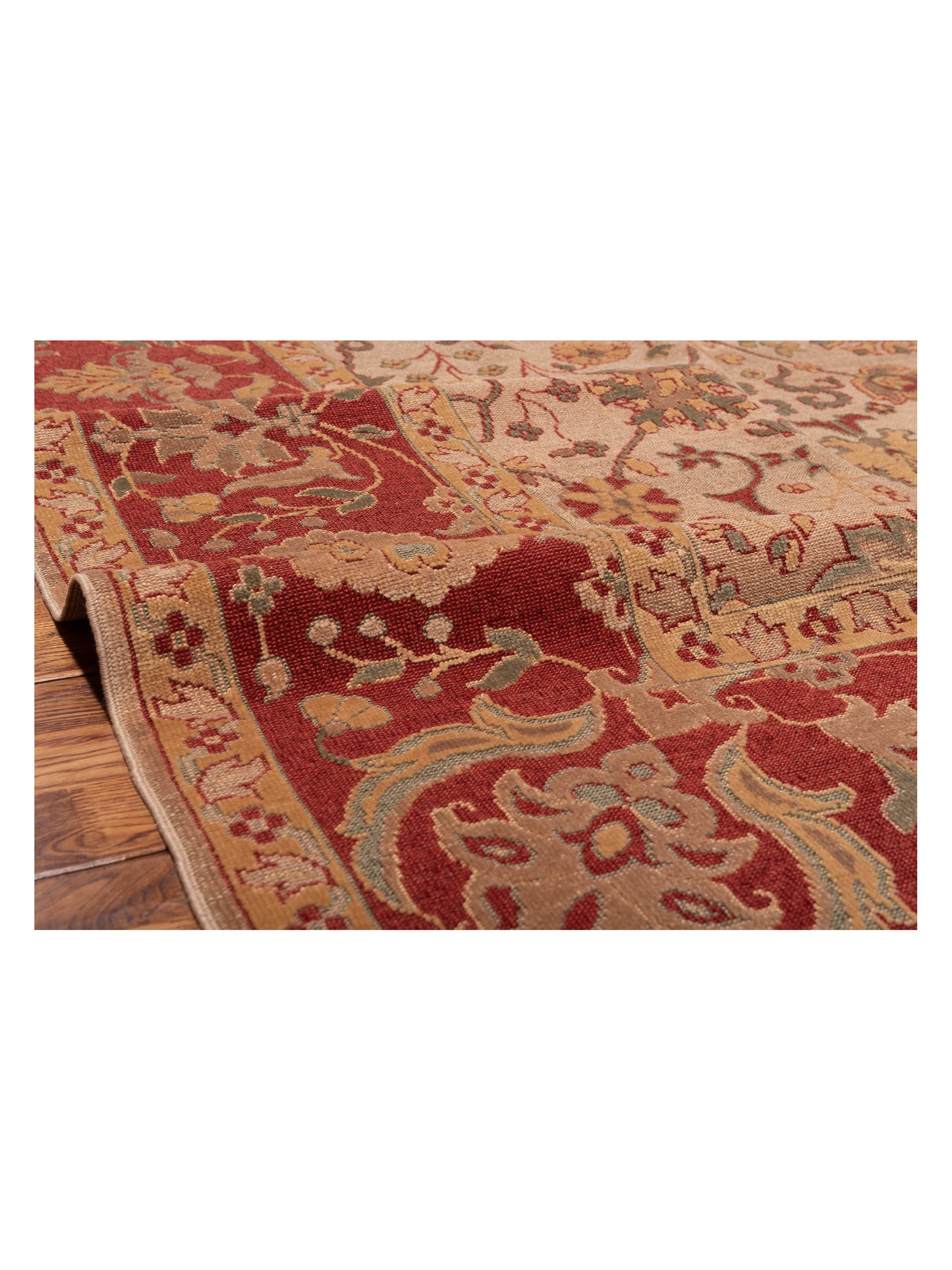 Antique Loom 105048 Taupe Red 9.4x12.2 Hand Knotted Rug