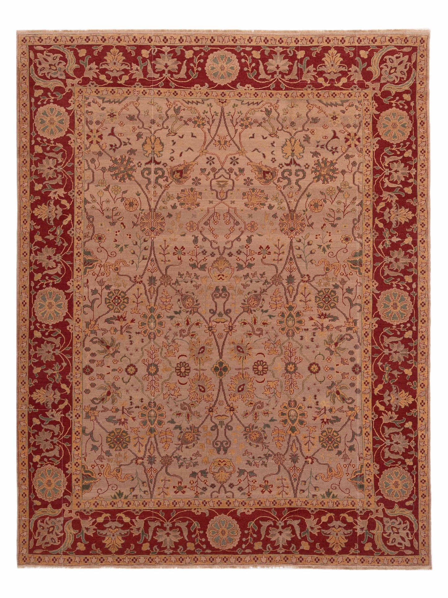 Pasha Antique Loom Taupe Red Traditional