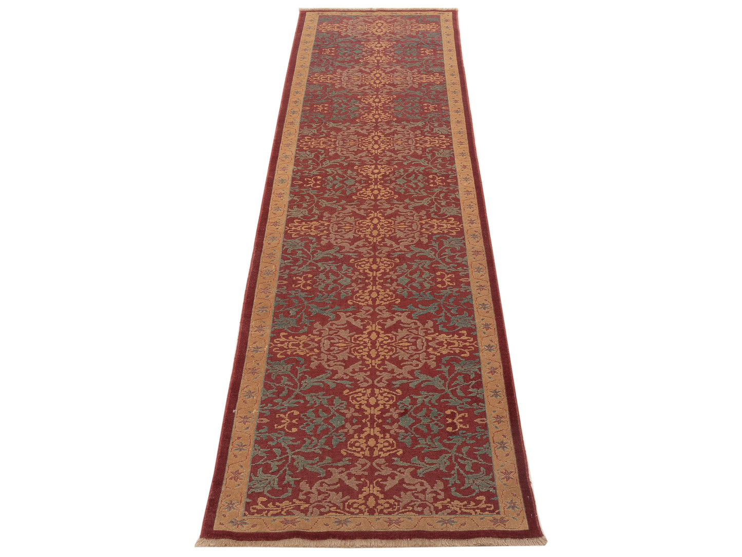 Antique Loom 105069 Red Gold 2.7x10.1 Hand Knotted Rug
