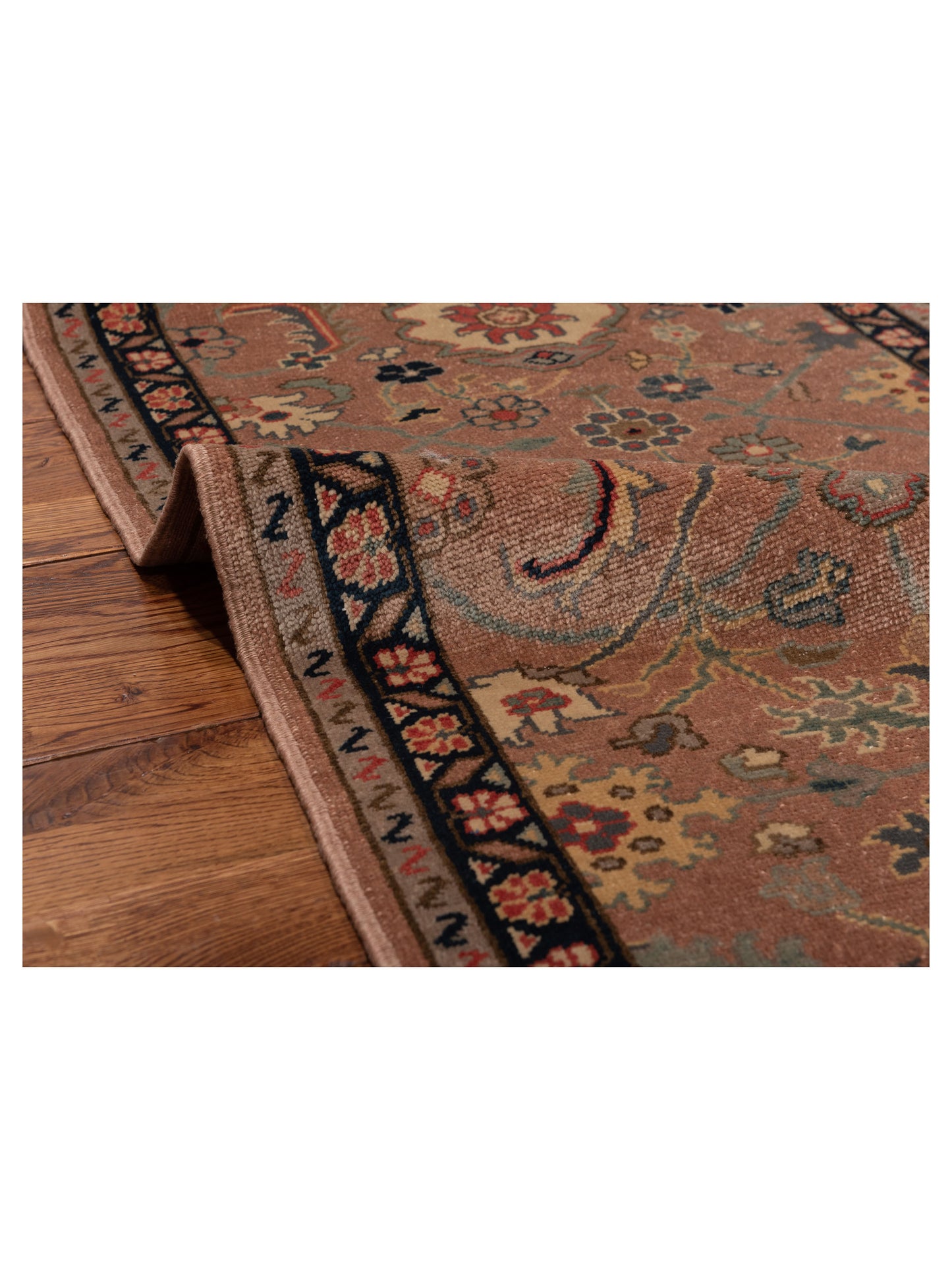 Antique Loom 105070 Pink Navy 2.6x8.2 Hand Knotted Rug