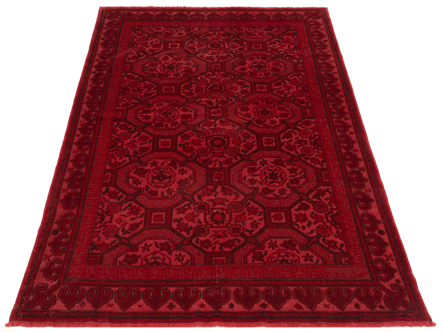 Vintage 105134 Red 5.8x8.3 Hand Knotted Rug