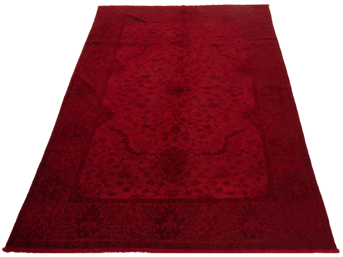 Vintage 105247 Red 6.10x9.3 Hand Knotted Rug