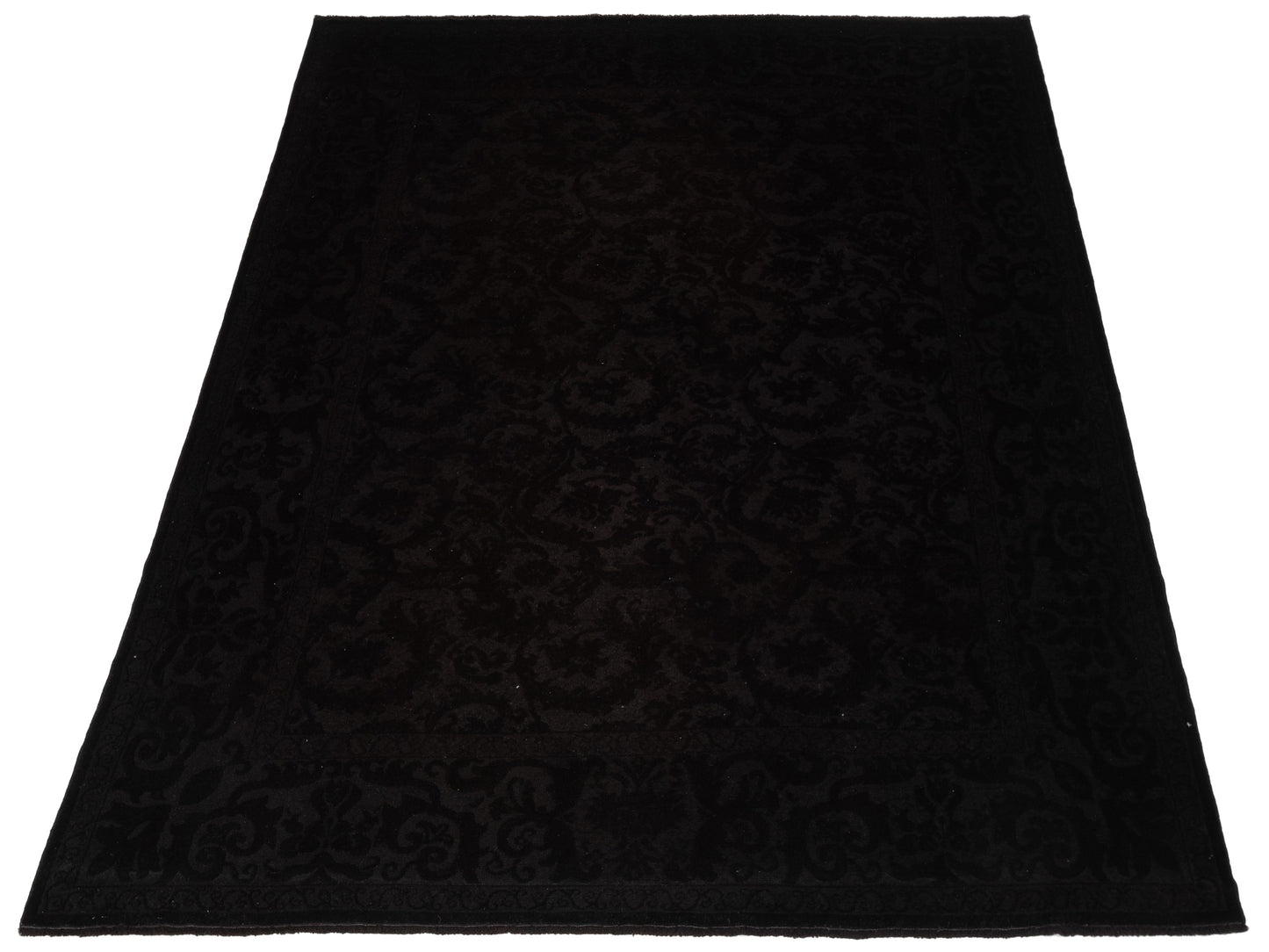 Vintage 105250 Black 8.3x10.1 Hand Knotted Rug