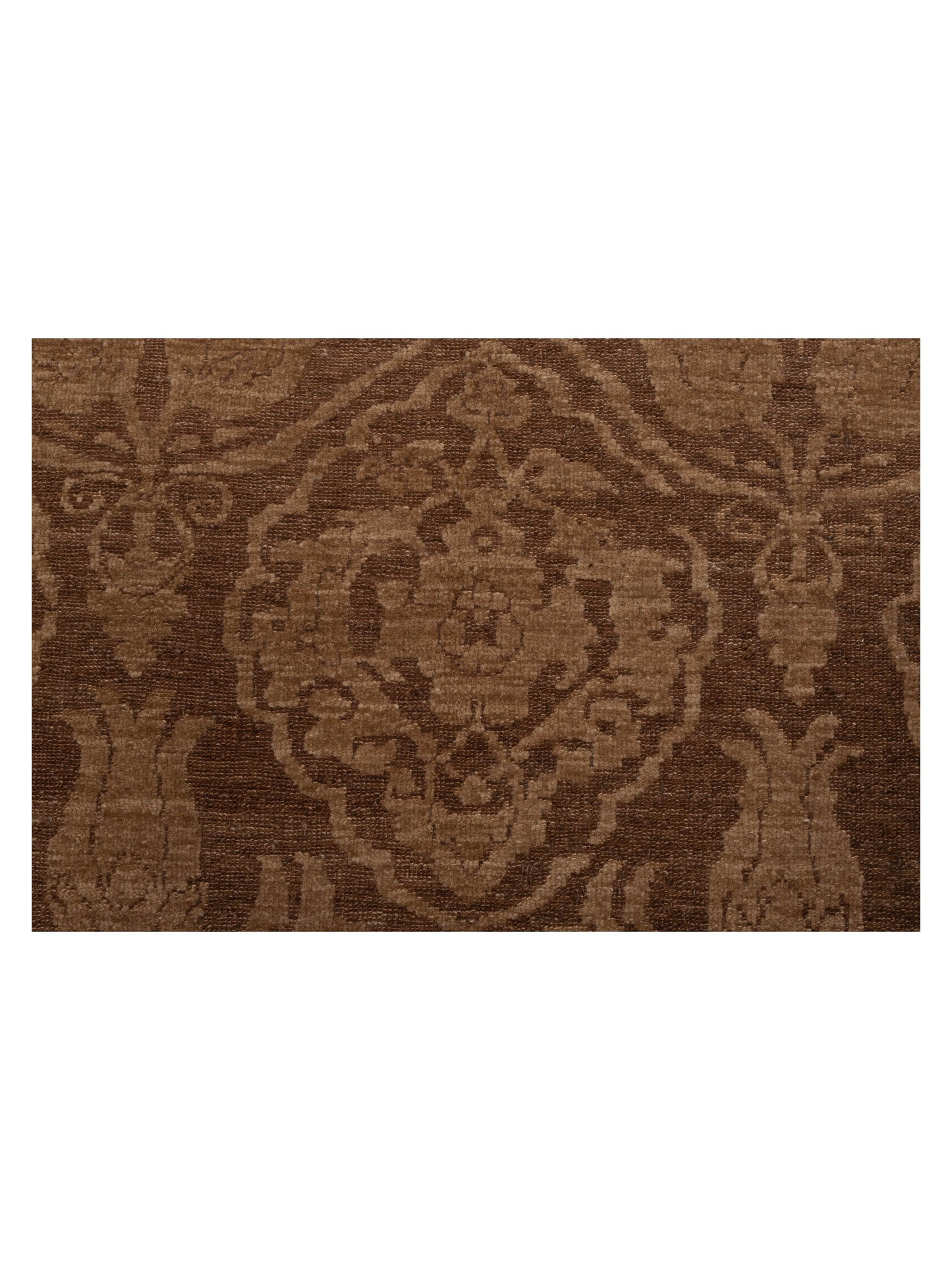 Defne Tulip Dark Brown Brown 8x9.2 Hand Knotted Rug