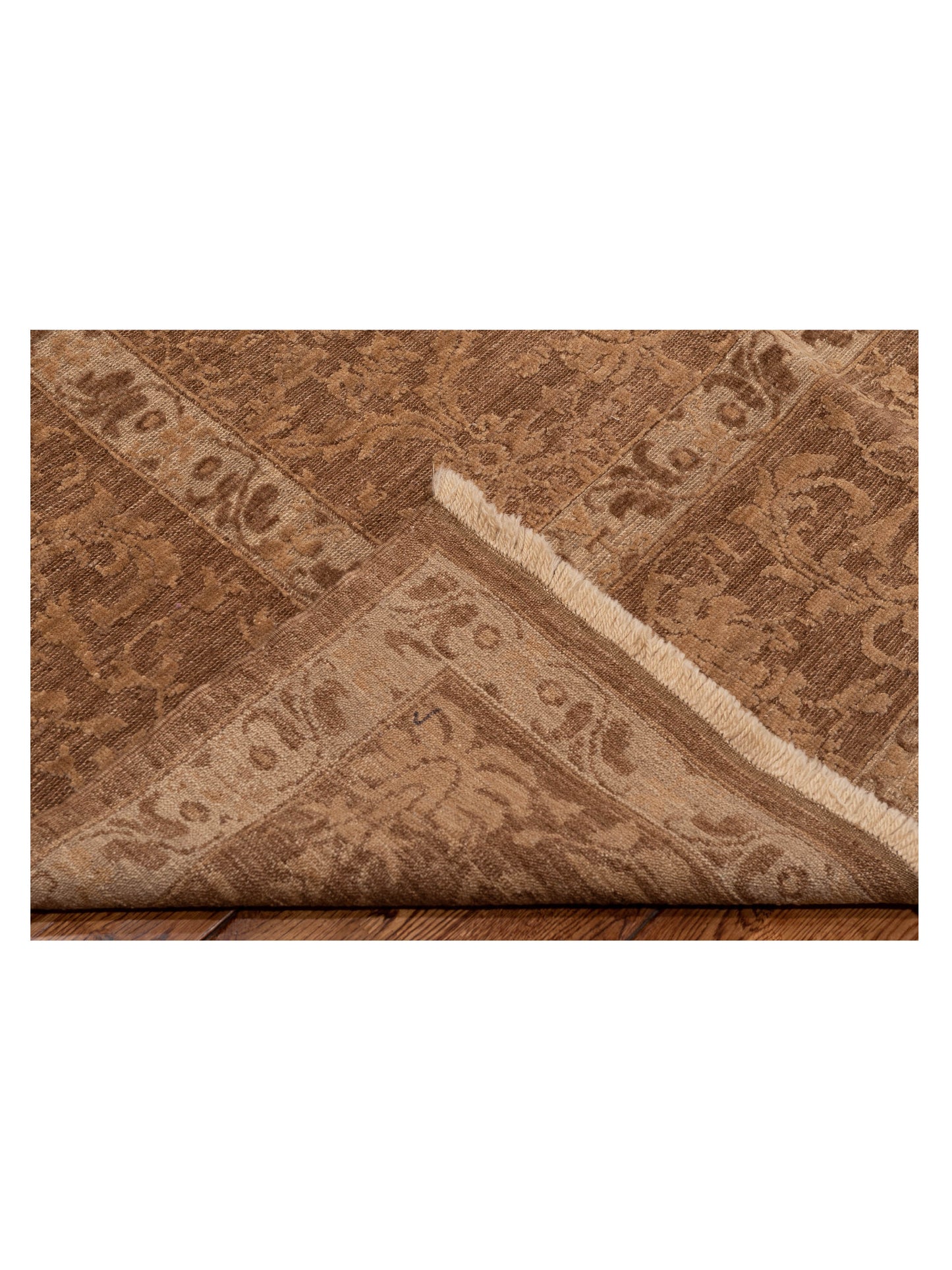Defne Begonia Dark Brown Brown 8.3x9.9 Hand Knotted Rug
