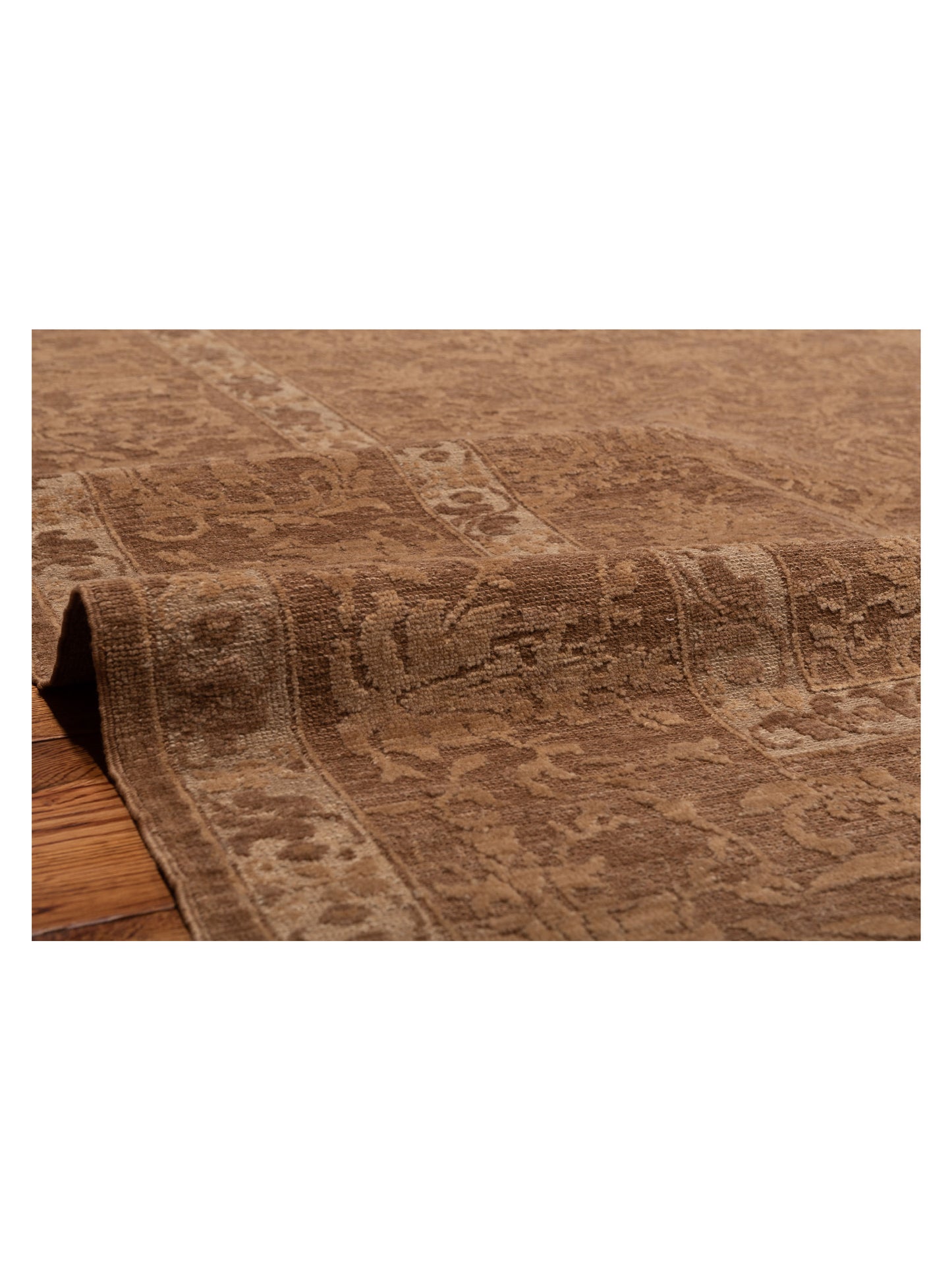 Defne Begonia Dark Brown Brown 8.3x9.9 Hand Knotted Rug