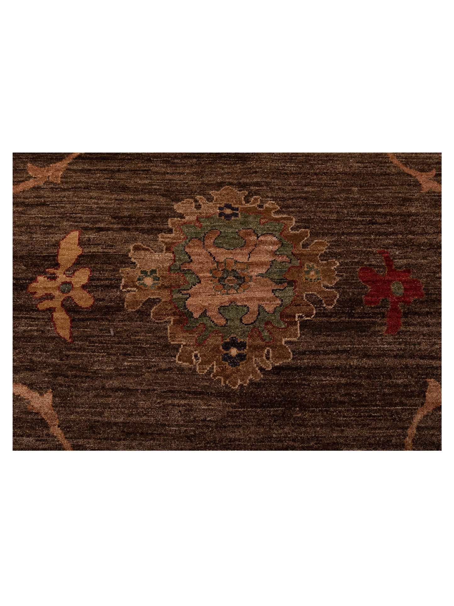 Elvan Nurgul Dark Brown Gold 12x18.4 Hand Knotted Rug